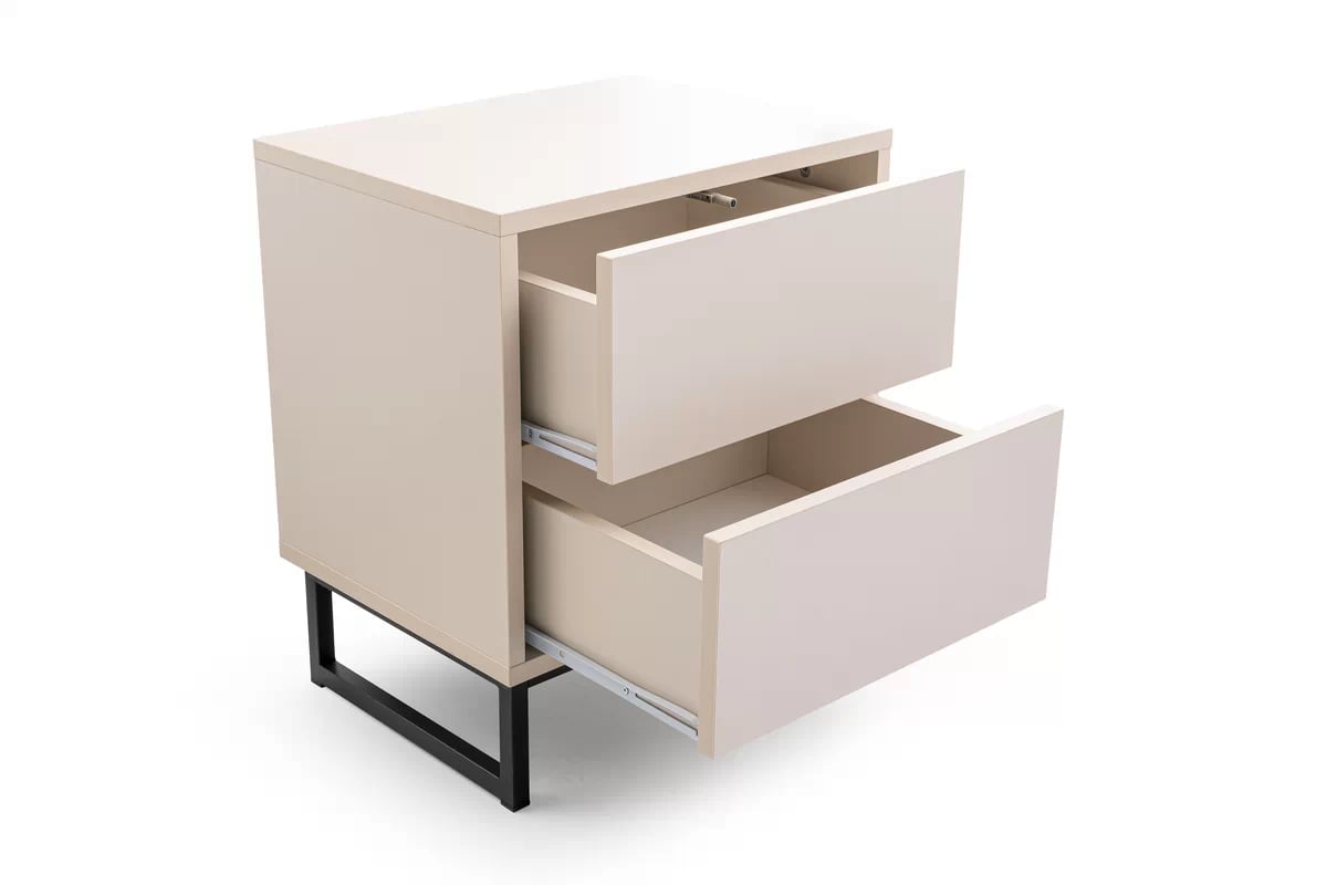 Nočný stolík Genua so zásuvkami 43 cm - Béžová Nočný Stolík Genua so zásuvkami 43 cm - Béžová