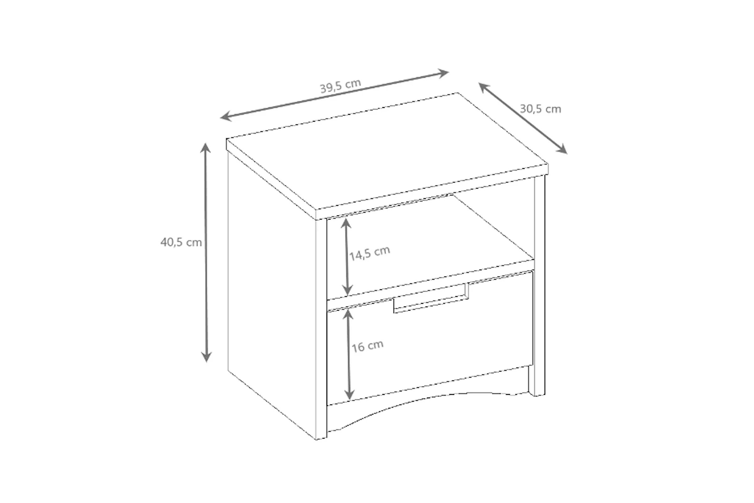 Nočný stolík Guli 40 cm so zásuvkou - biela Nočný Stolík Guli 40 cm z szuflada - Biely