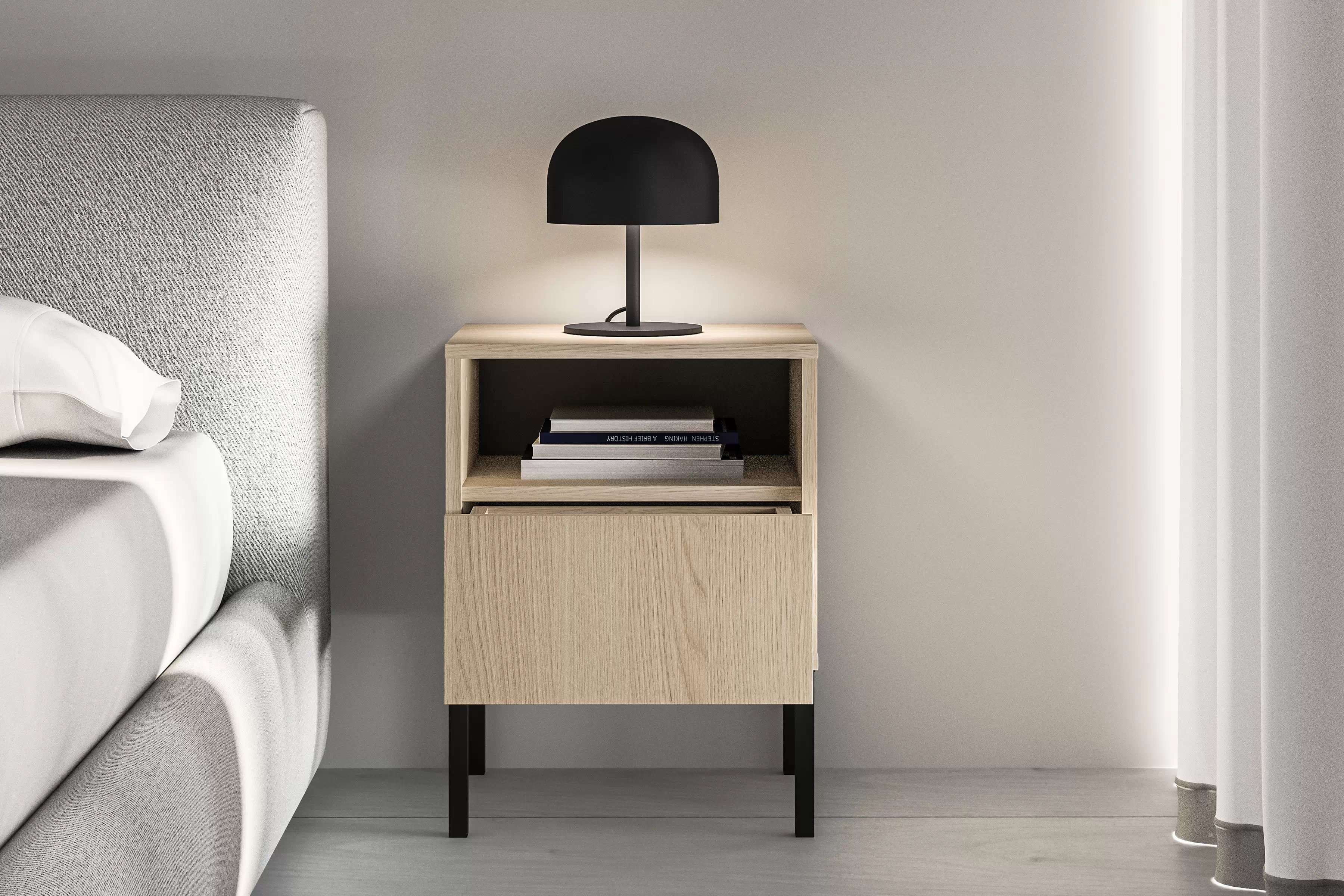 Noční stolek Harmona 40 cm se zásuvkou - dub lindberg Noční stolek Harmona 40 cm z szuflada - dub lindberg