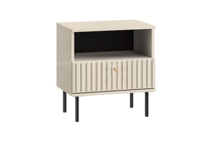 Nočný stolík Jamuzi so zásuvkou 50 cm - kašmír / čierne nožičky