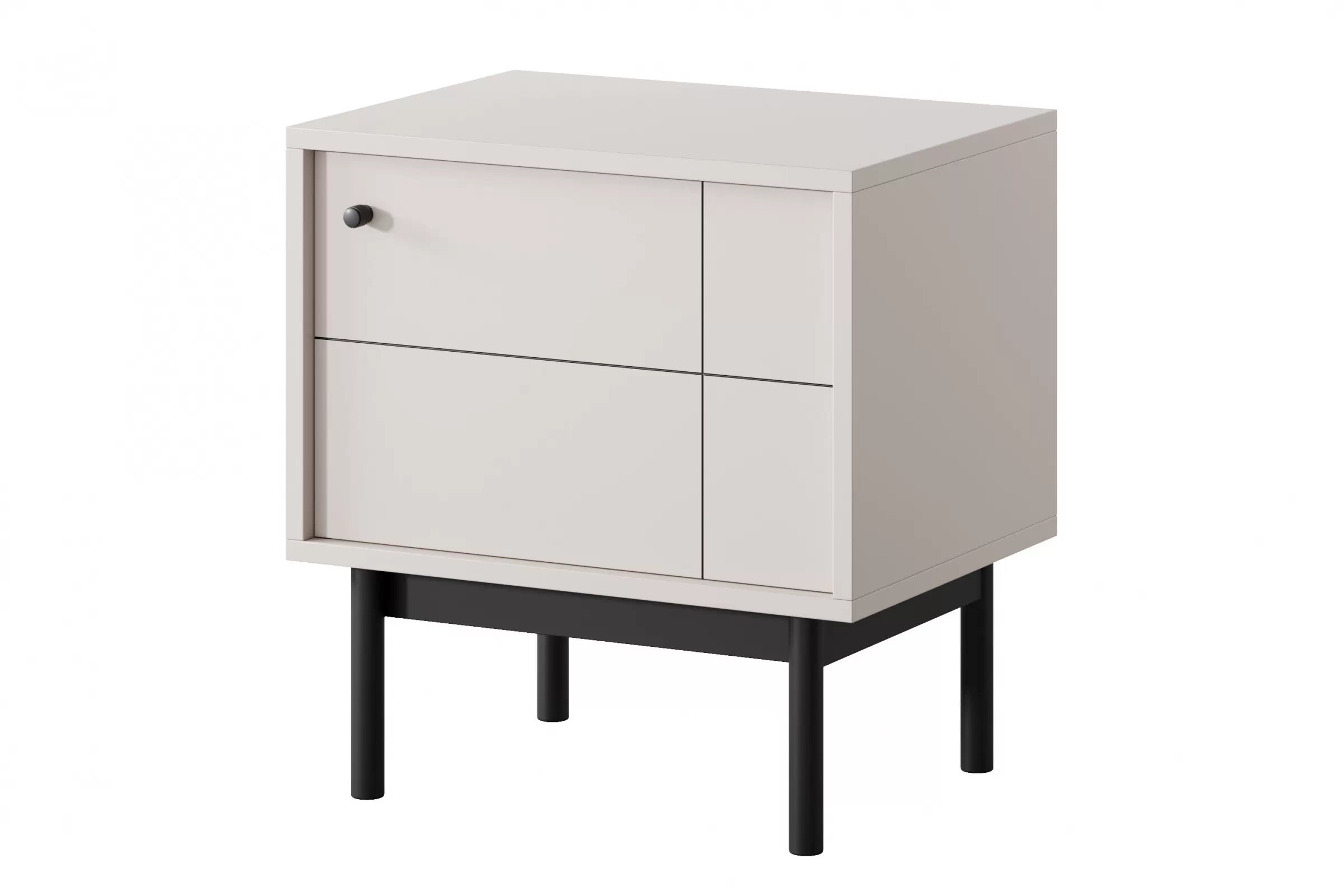 Noční stolek Jolinio 54 cm - kašmír / černé nohy Noční stolek Jolinio 54 cm - kašmír / černá Nohy