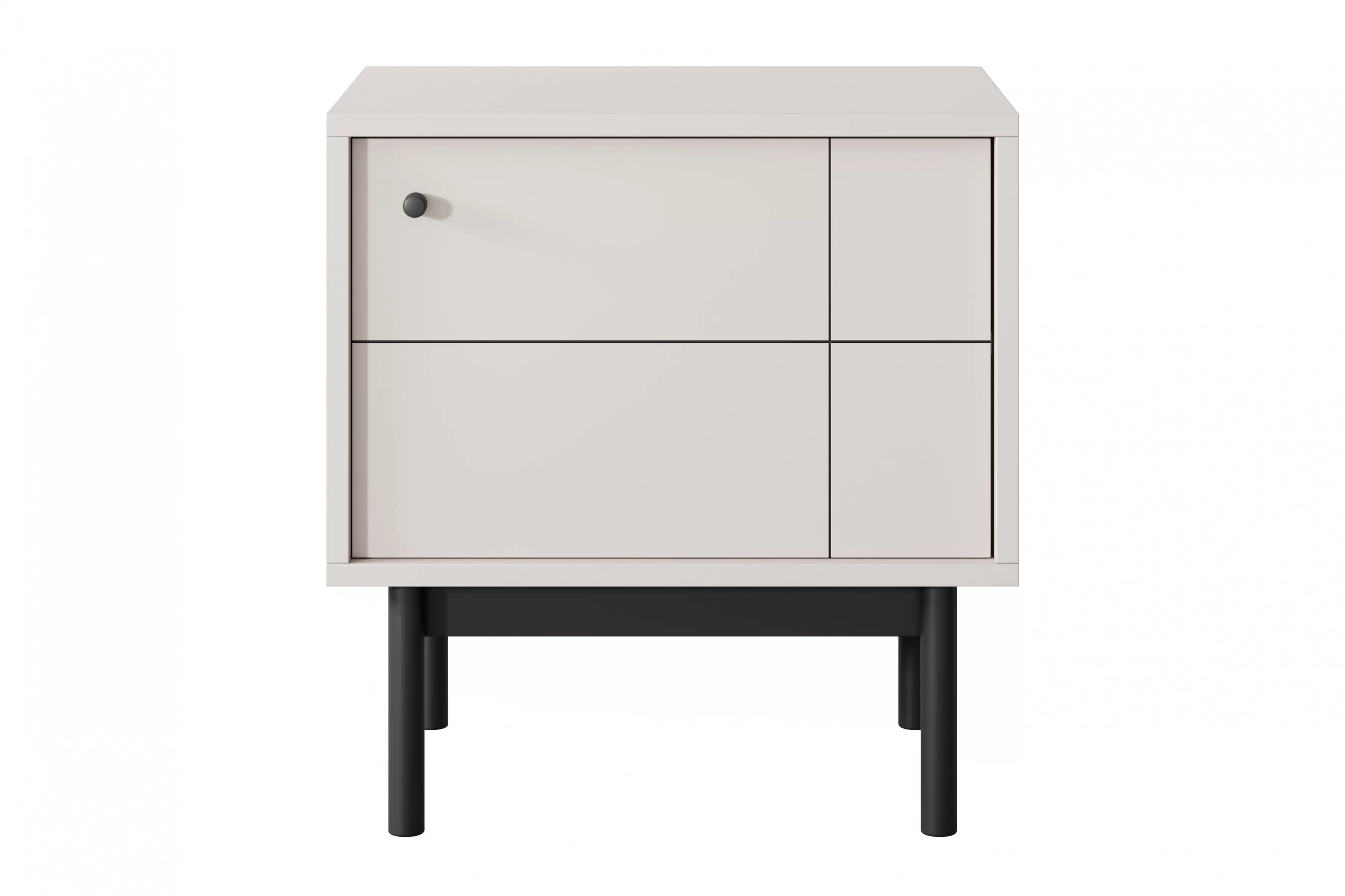 Noční stolek Jolinio 54 cm - kašmír / černé nohy Noční stolek Jolinio 54 cm - kašmír / černá Nohy