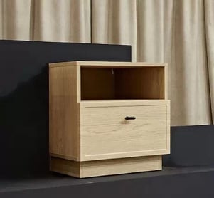 Noční stolek Lorini z szuflada 45 cm - dub cremona / černá uchwyt T-bar - Výprodej z expozice