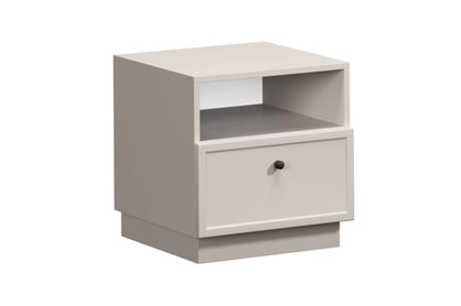 Nočný stolík Lorini so zásuvkou 45 cm - kašmír / čierna úchytka