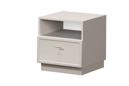 Nočný stolík Lorini so zásuvkou 45 cm - kašmír / zlatá úchytka T-bar