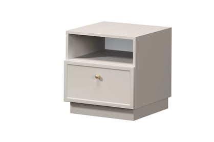 Nočný stolík Lorini so zásuvkou 45 cm - kašmír / zlatá úchytka