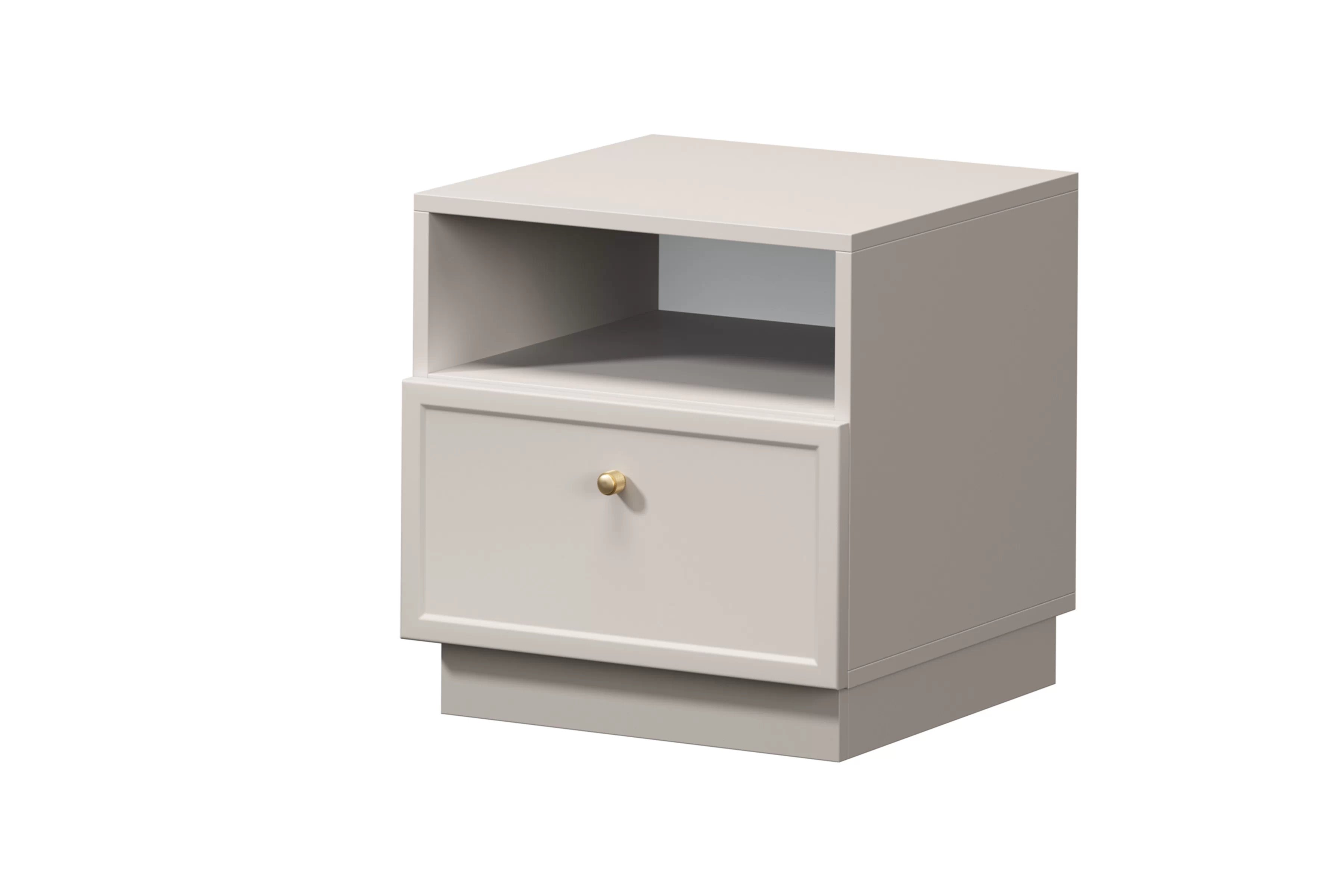 Nočný stolík Lorini so zásuvkou 45 cm - kašmír / zlatá úchytka Nočný Stolík Lorini z szuflada 45 cm - kašmír / zlaté Úchytka