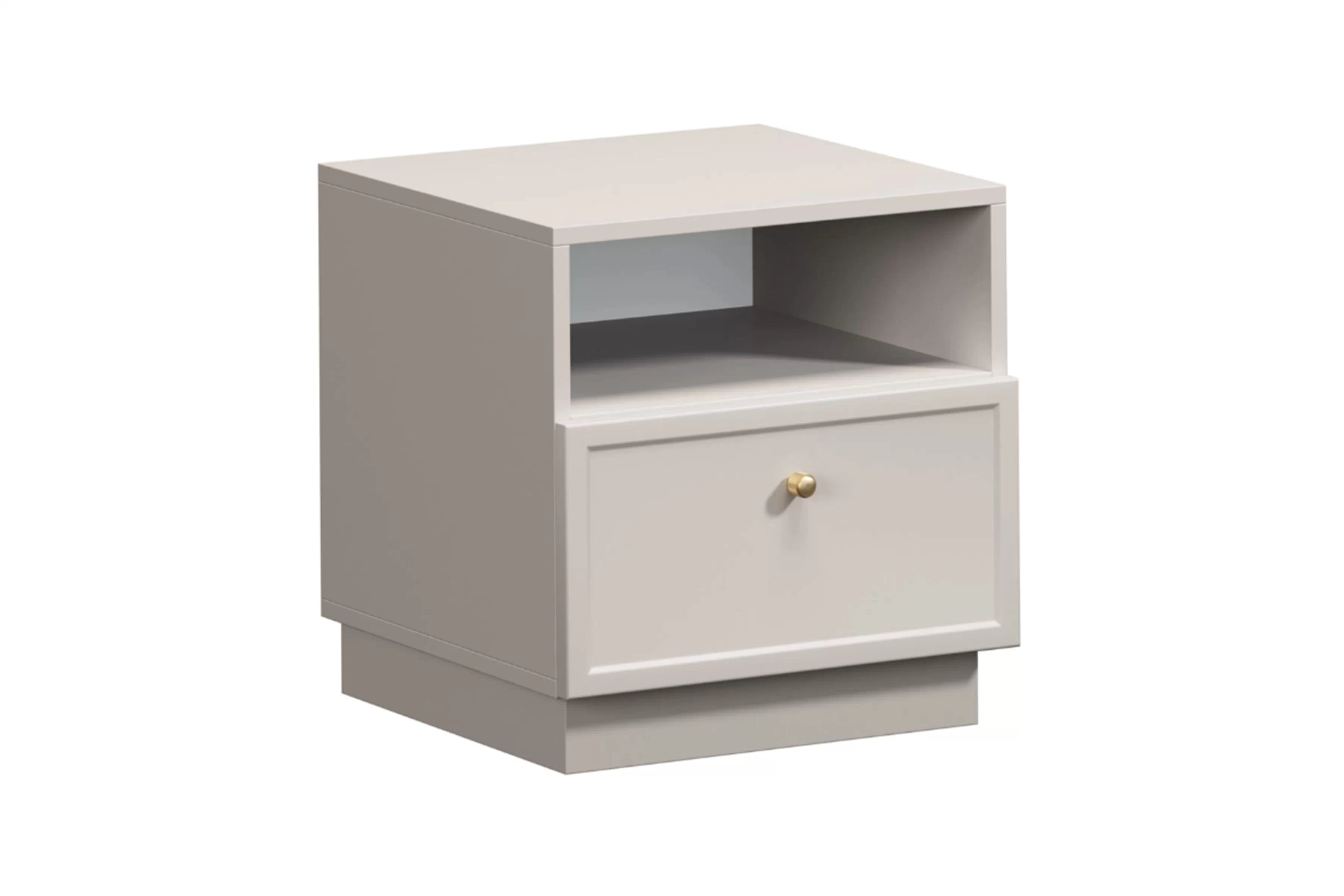 Nočný stolík Lorini so zásuvkou 45 cm - kašmír / zlatá úchytka Nočný Stolík Lorini z szuflada 45 cm - kašmír / zlaté Úchytka