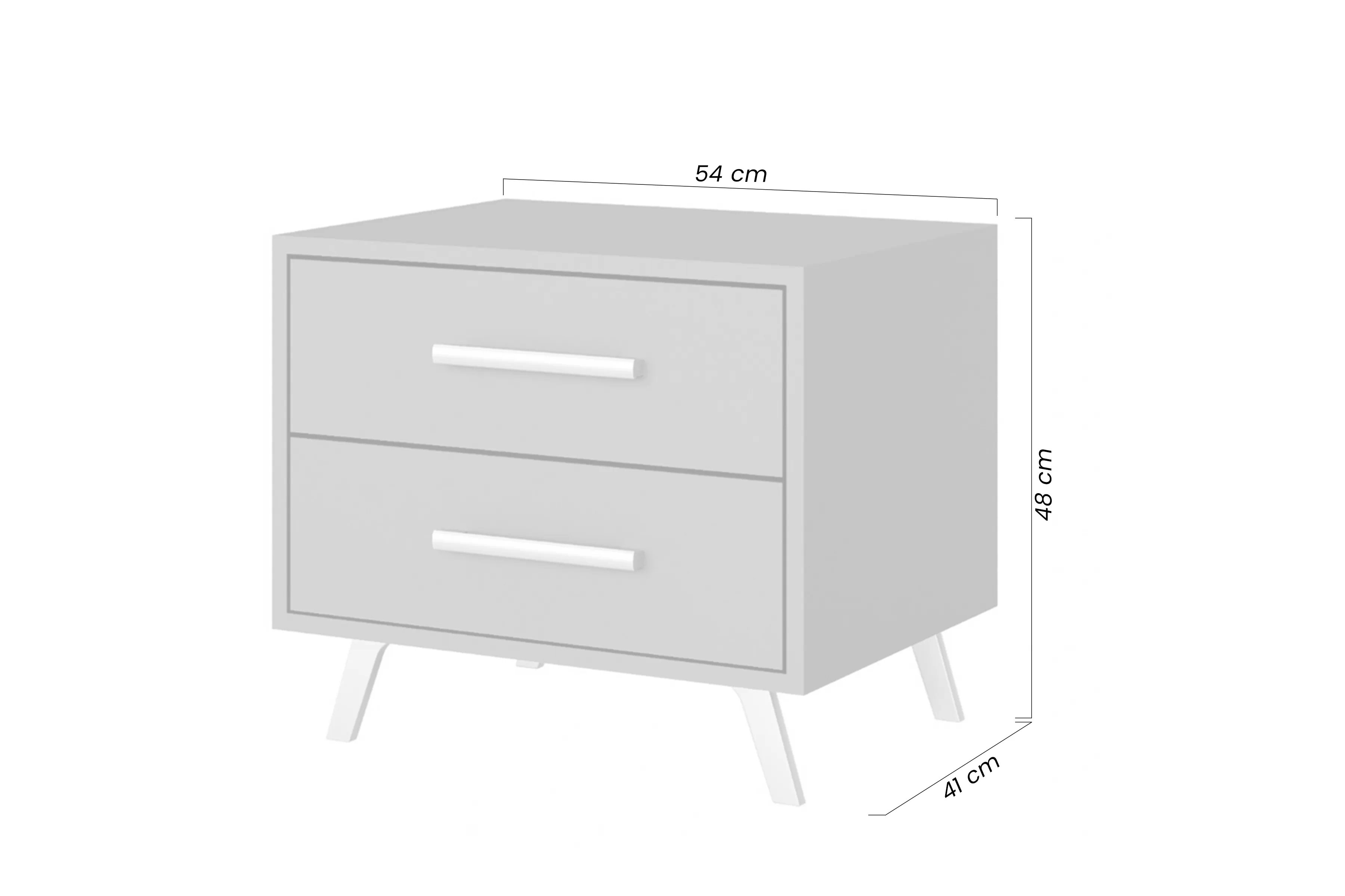 Nočný stolík Bali - svetlomodrá Nočný Stolík Lutori so zásuvkami - zgaszony Blankyt