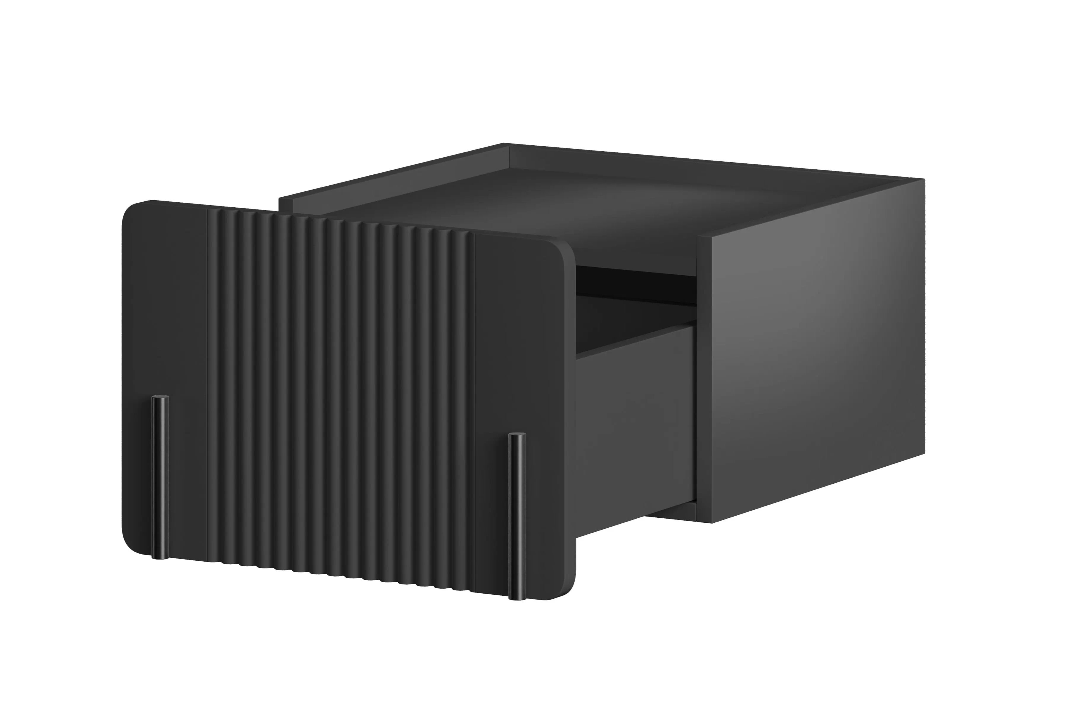 Nočný stolík na stenu Malmi 45 cm - čierny mat / čierna Nočný Stolík Malmi 45 cm závesná z szuflada - Čierny mat / Čierny