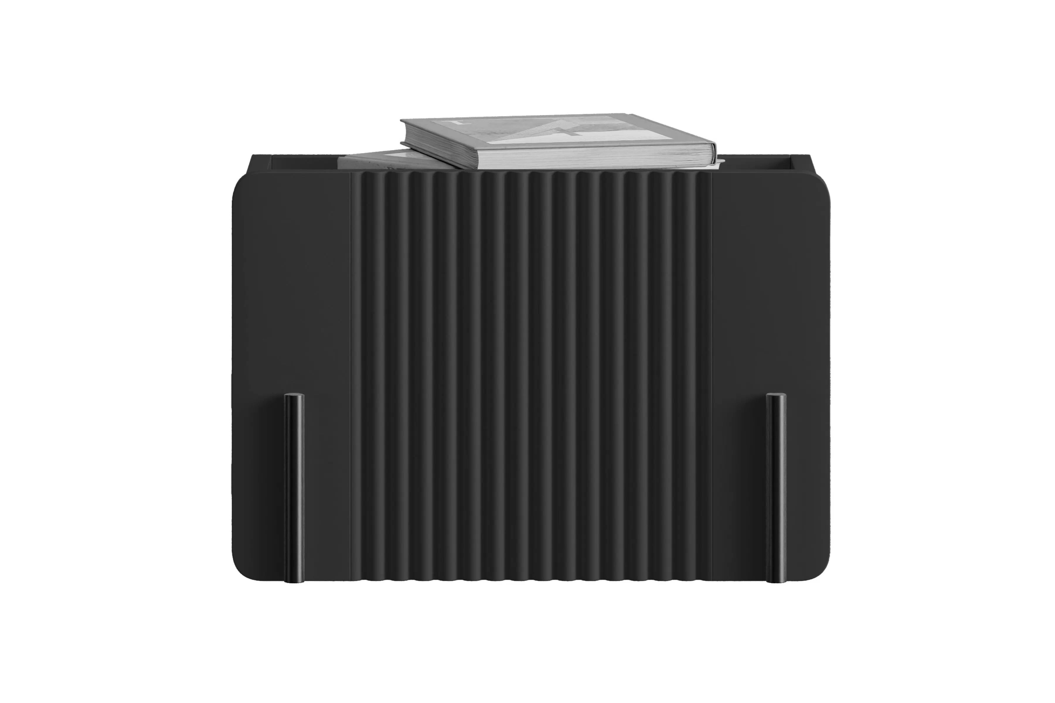 Nočný stolík na stenu Malmi 45 cm - čierny mat / čierna Nočný Stolík Malmi 45 cm závesná z szuflada - Čierny mat / Čierny