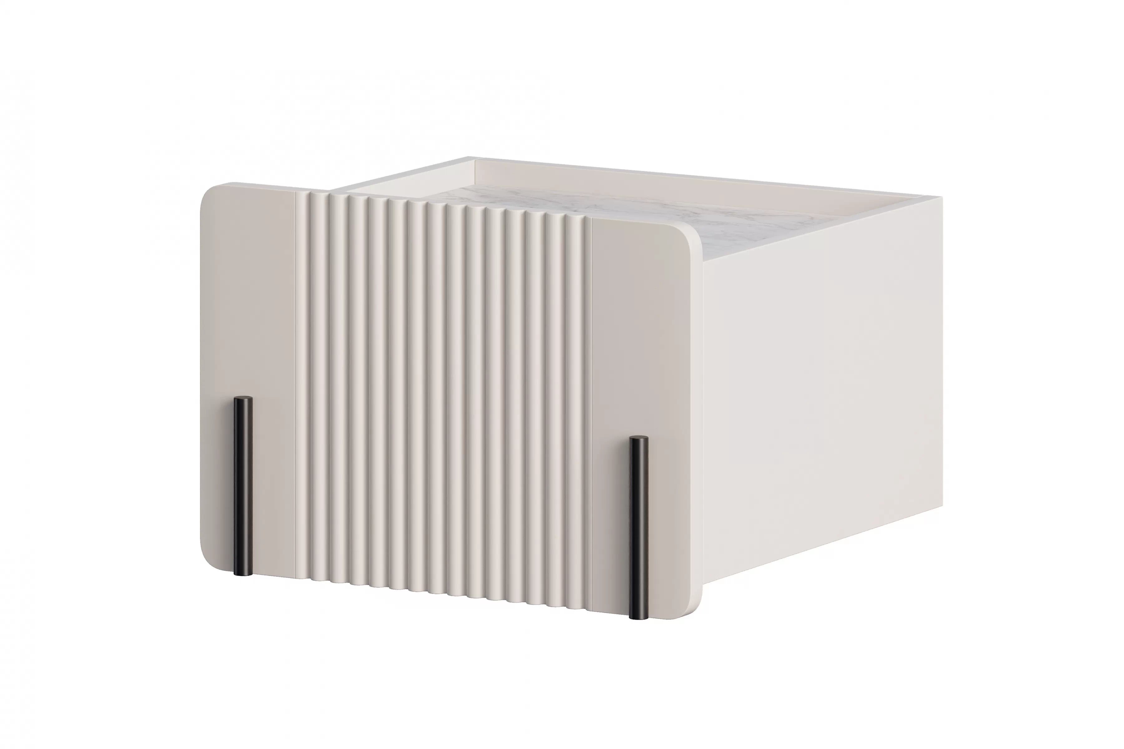 Nočný stolík na stenu Malmi 45 cm - kašmírová / crema bianca / čierna Nočný Stolík Malmi 45 cm závesná z szuflada - kašmír / crema bianca / Čierny