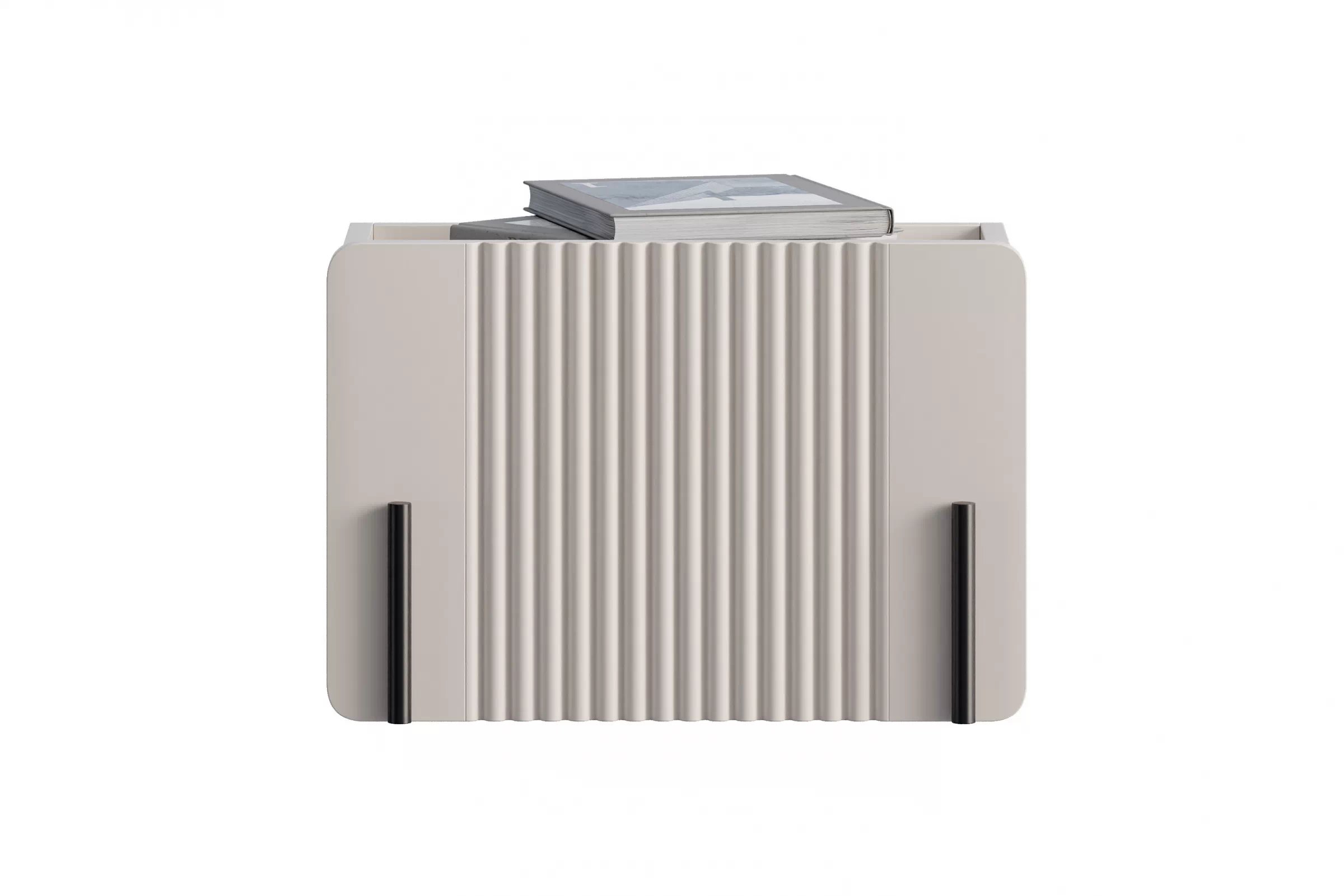 Nočný stolík na stenu Malmi 45 cm - kašmírová / crema bianca / čierna Nočný Stolík Malmi 45 cm závesná z szuflada - kašmír / crema bianca / Čierny