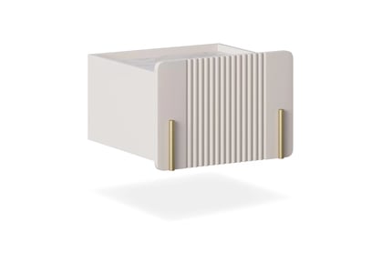 Nočný stolík na stenu Malmi 45 cm - kašmírová / crema bianca / zlatá