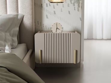 Nočný stolík na stenu Malmi 45 cm - kašmírová / crema bianca / zlatá Nočný Stolík Malmi 45 cm závesná z szuflada - kašmír / crema bianca / zlaté