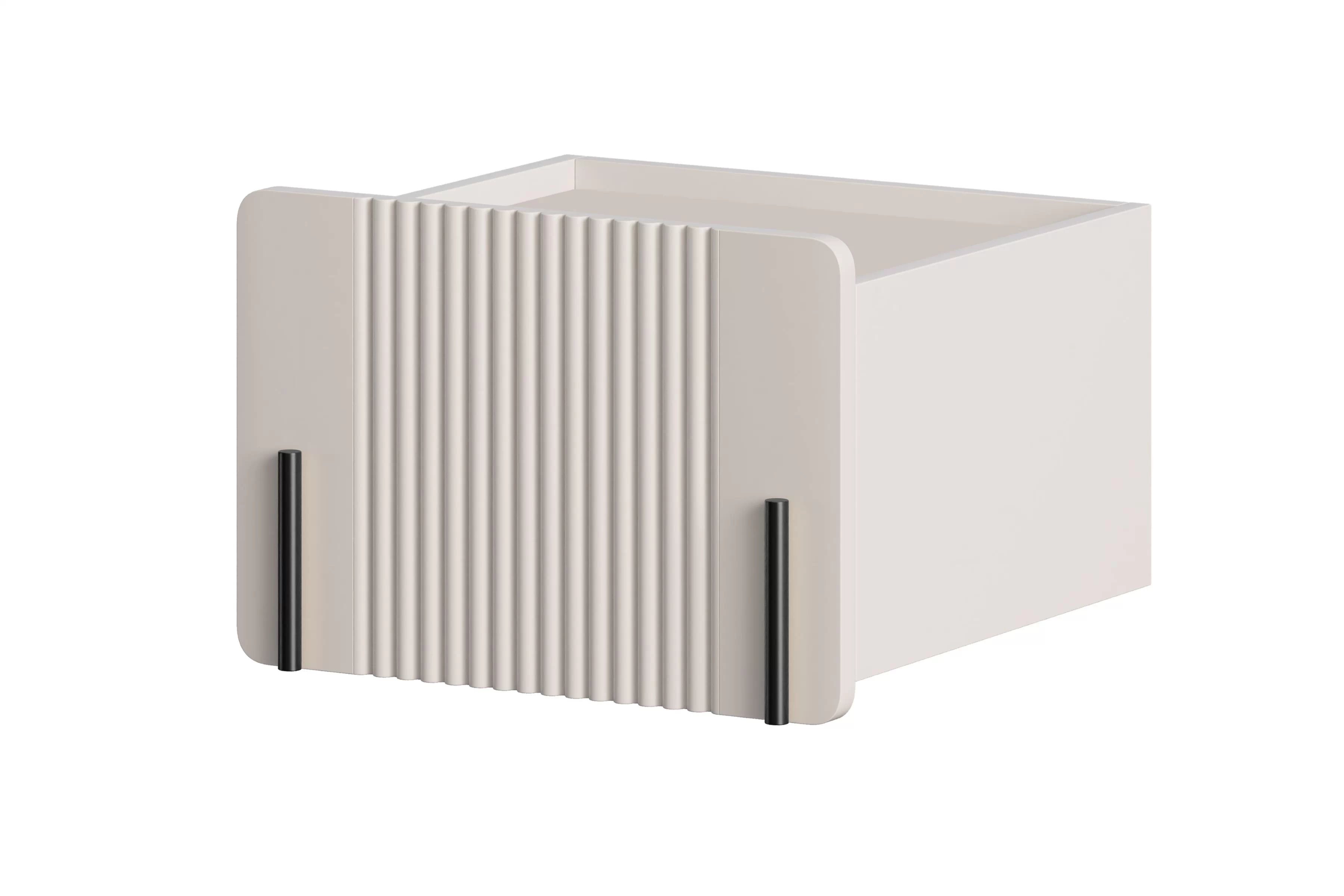 Závesný nočný stolík Malmi 45 cm so zásuvkou - kašmír / čierna Nočný Stolík Malmi 45 cm závesná z szuflada - kašmír / Čierny