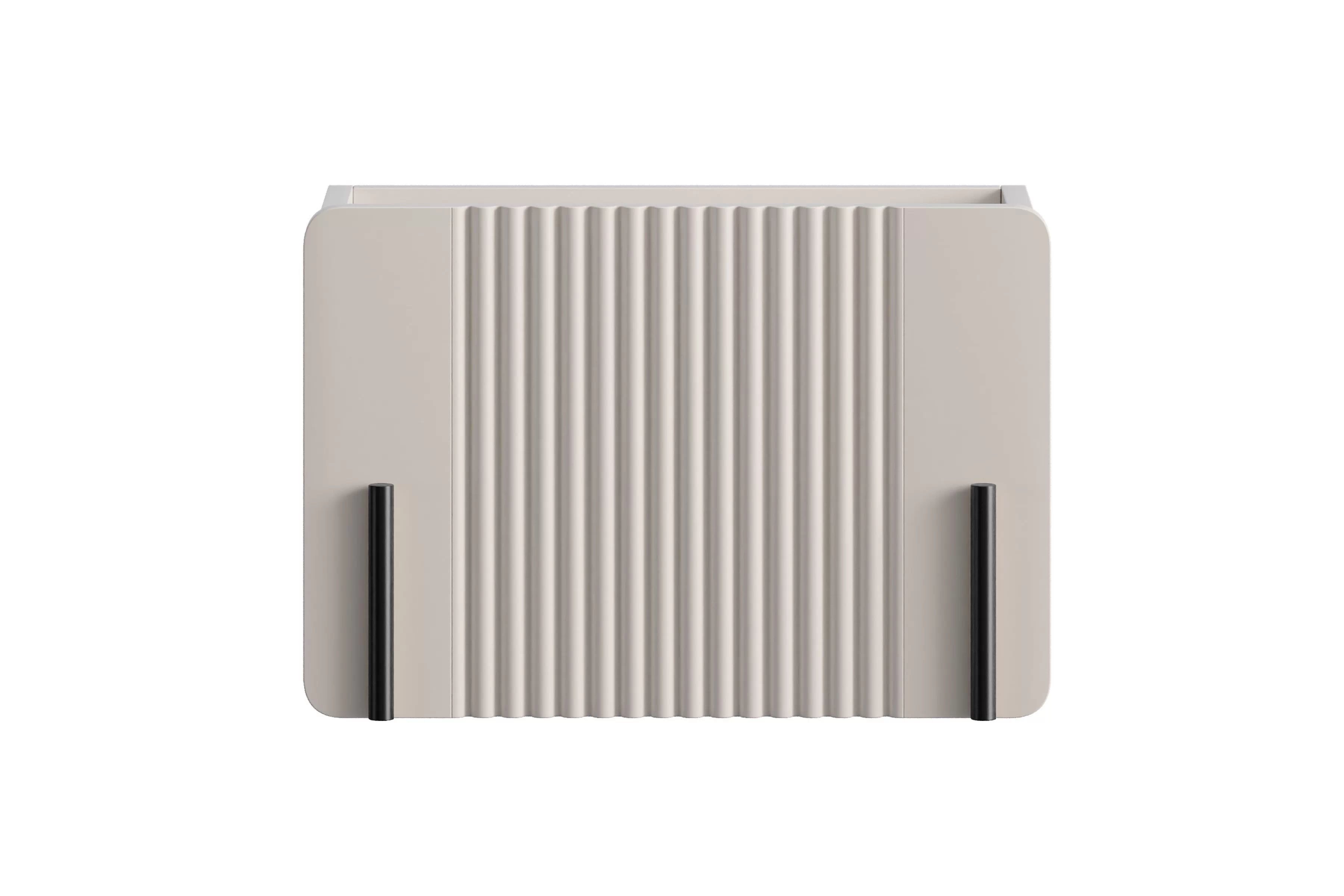 Závesný nočný stolík Malmi 45 cm so zásuvkou - kašmír / čierna Nočný Stolík Malmi 45 cm závesná z szuflada - kašmír / Čierny