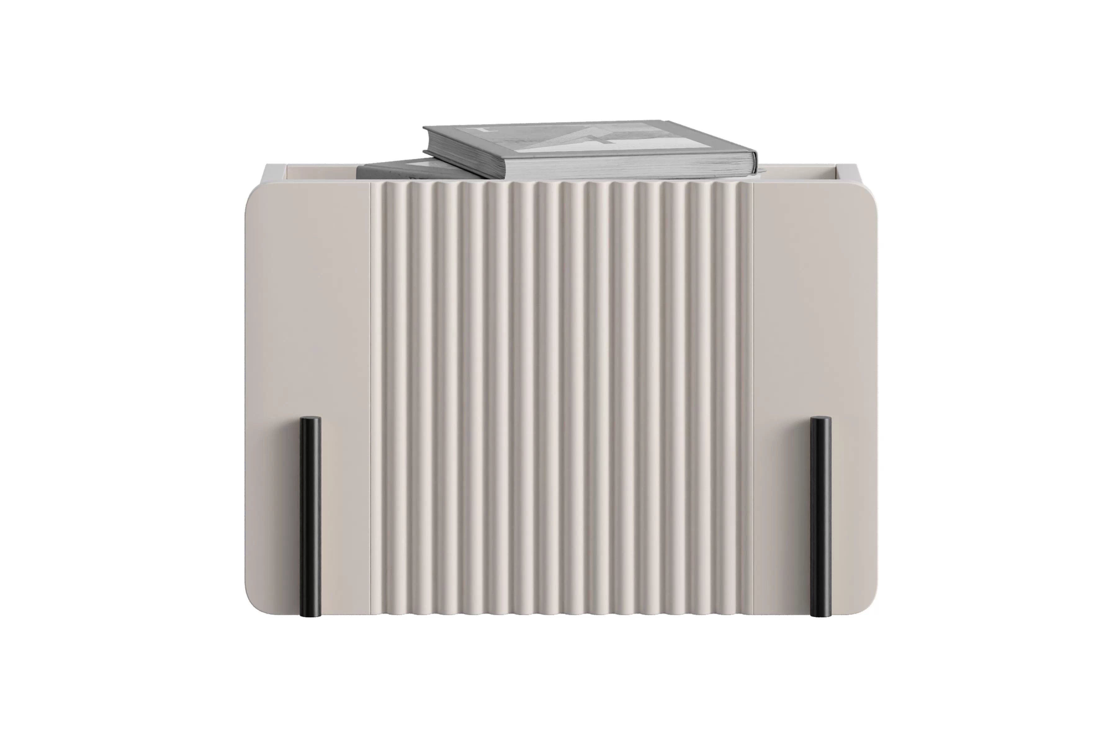 Závesný nočný stolík Malmi 45 cm so zásuvkou - kašmír / čierna Nočný Stolík Malmi 45 cm závesná z szuflada - kašmír / Čierny