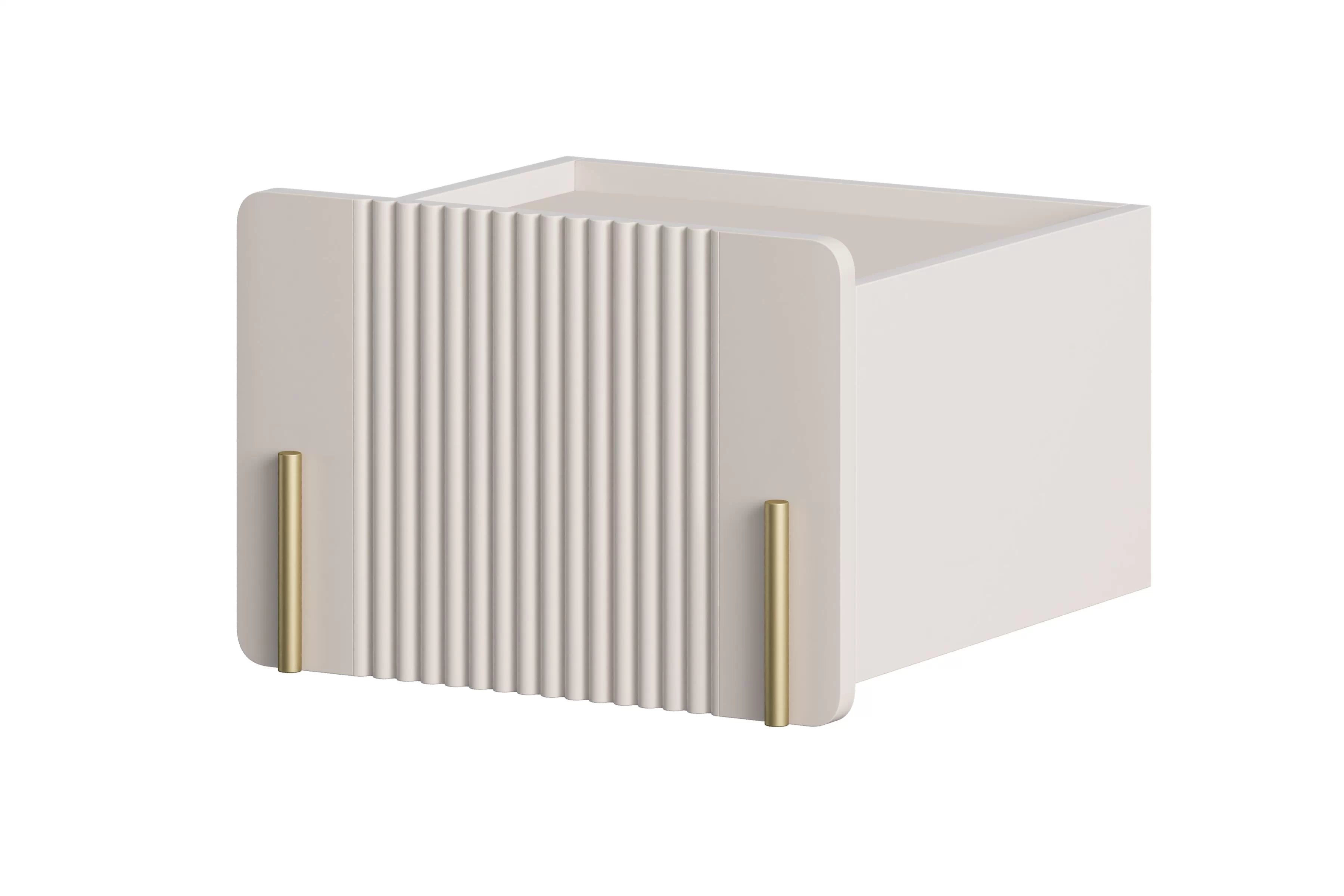 Závesný nočný stolík Malmi 45 cm so zásuvkou - kašmír / zlatá Nočný Stolík Malmi 45 cm závesná z szuflada - kašmír / zlaté