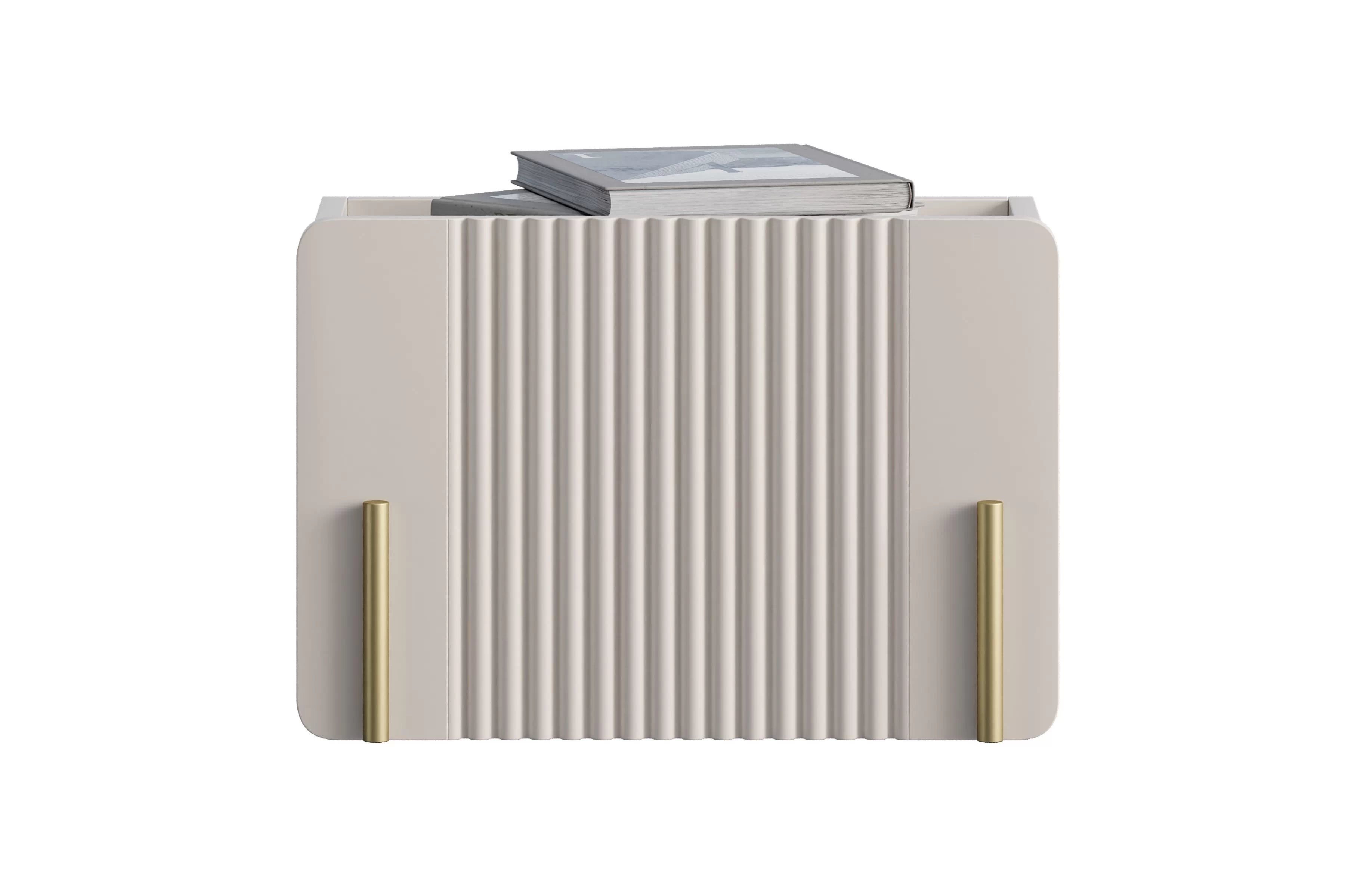 Závesný nočný stolík Malmi 45 cm so zásuvkou - kašmír / zlatá Nočný Stolík Malmi 45 cm závesná z szuflada - kašmír / zlaté