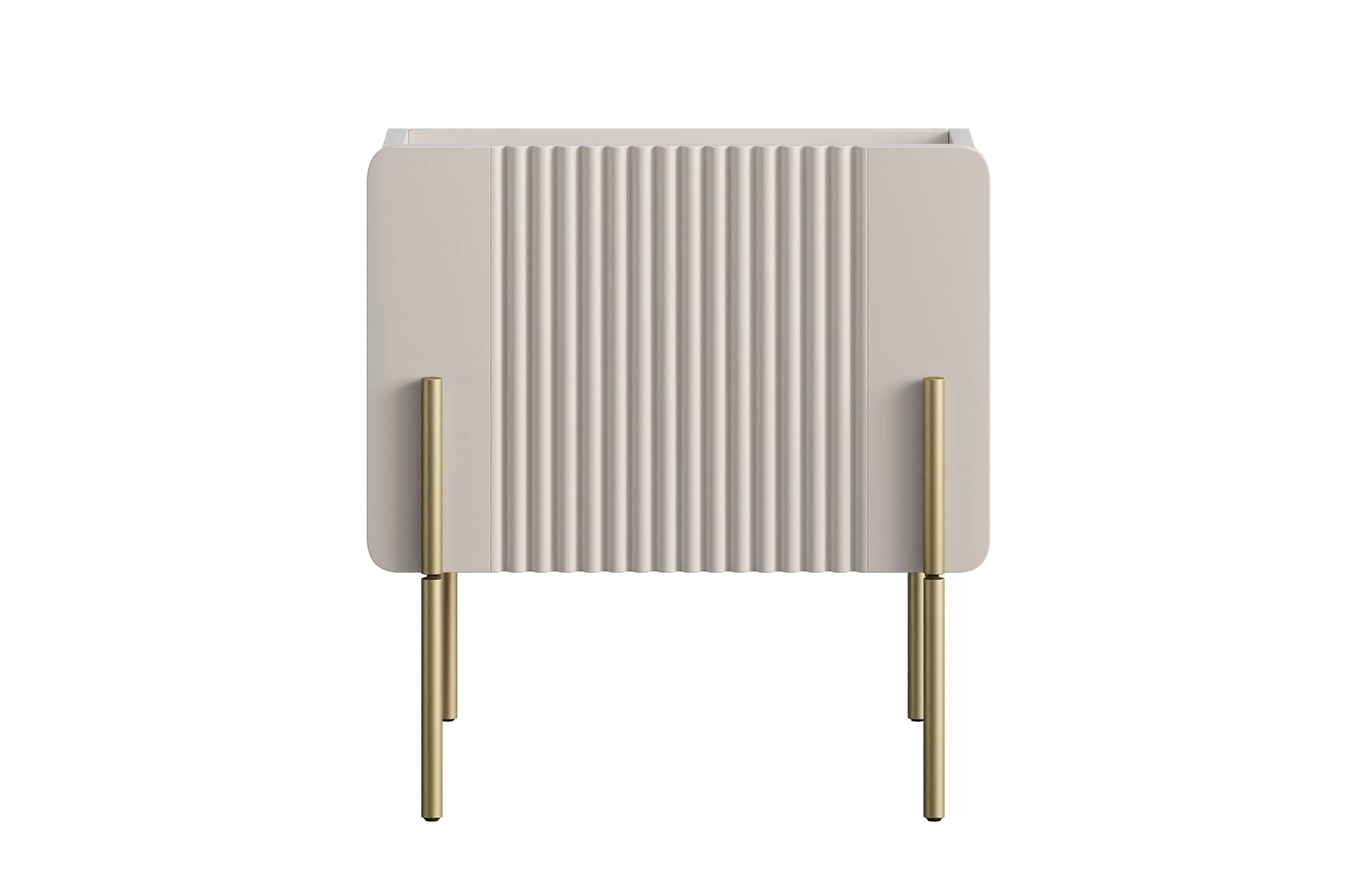 Nočný stolík Malmi 45 cm so zásuvkou - kašmír / zlaté nohy Nočný Stolík Malmi 45 cm z szuflada - kašmír / zlote nozki