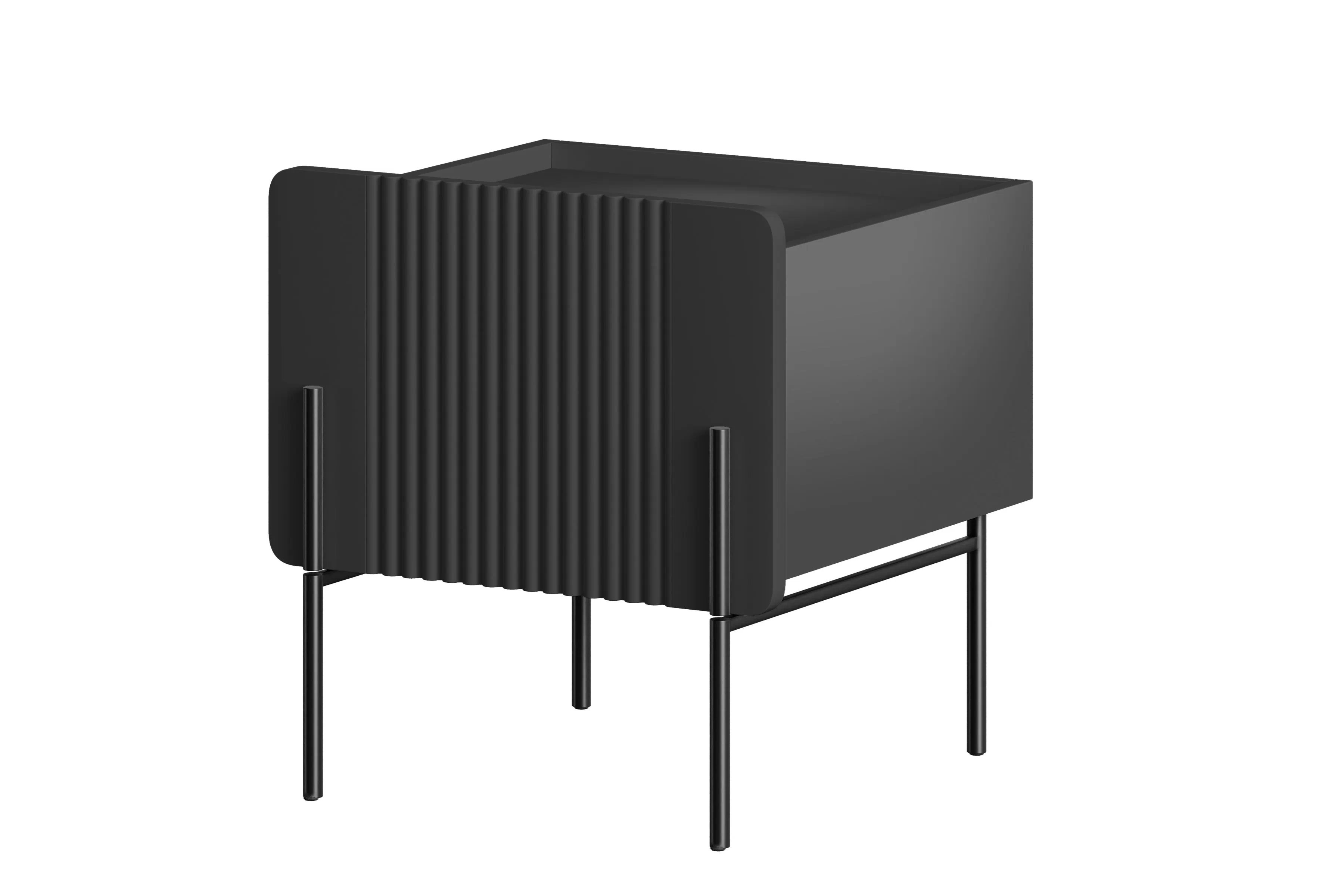 Nočný stolík Malmi 45 cm - čierny mat / čierna Nočný Stolík Malmi z szuflada 45 cm - Čierny mat / čierny nozki