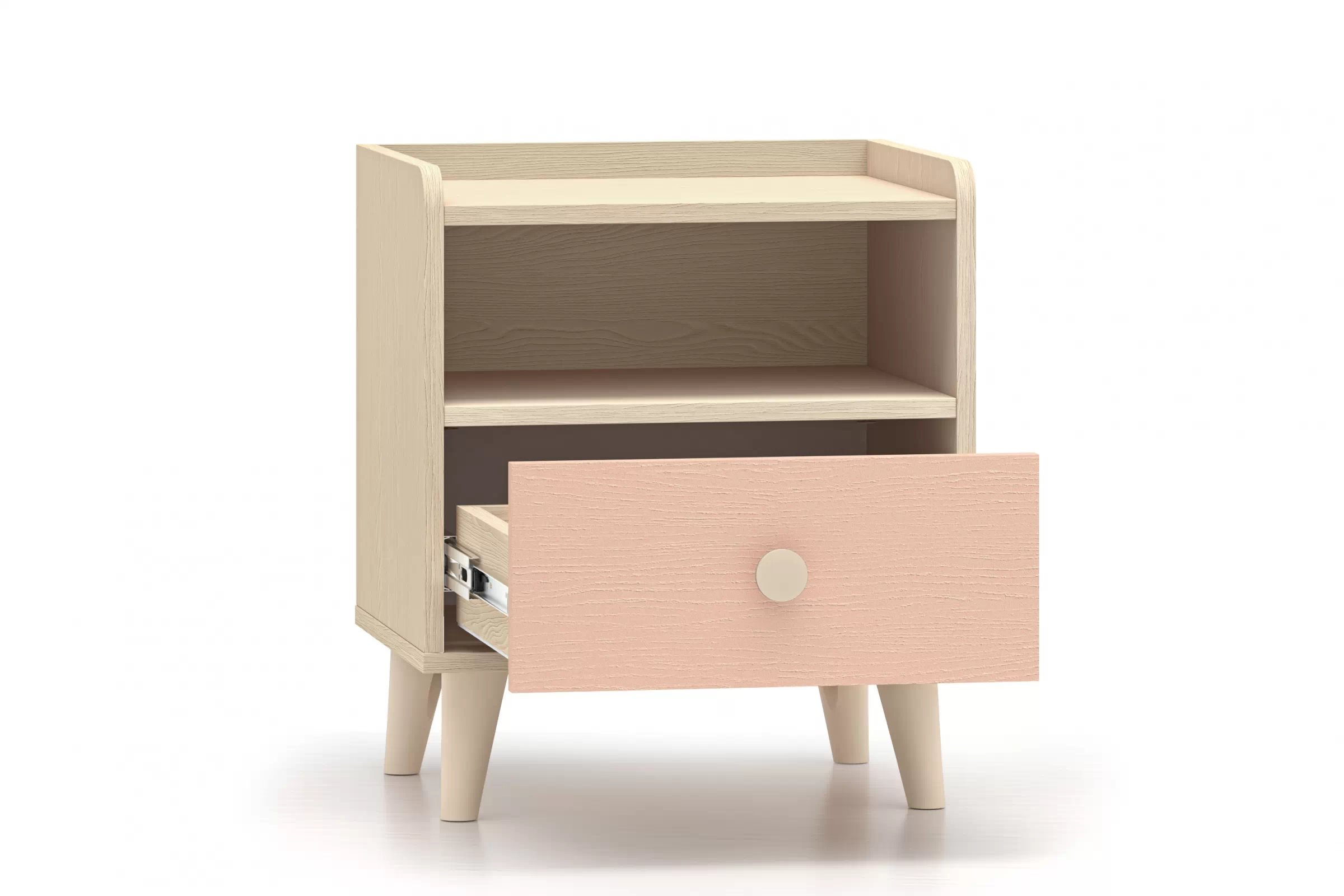 Detský nočný stolík Marla 45 cm - púštny piesok / ružová Nočný Stolík Marla 45 cm - piasek pustyni / millenial pink