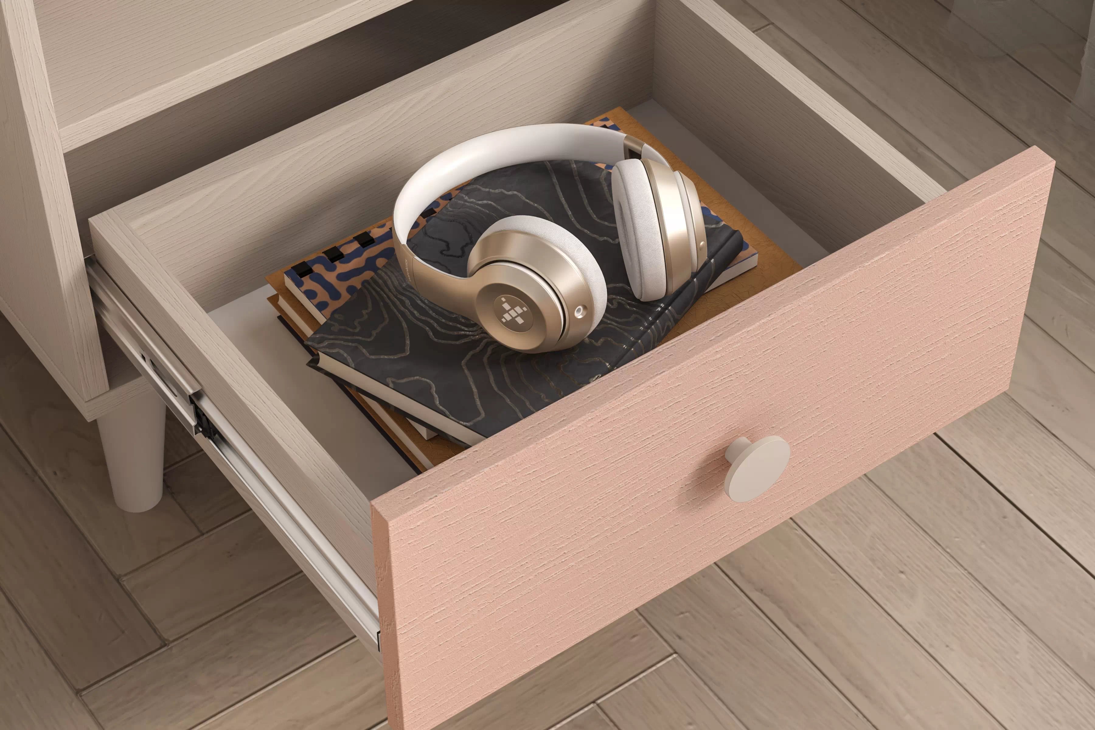 Detský nočný stolík Marla 45 cm - púštny piesok / ružová Nočný Stolík Marla 45 cm - piasek pustyni / millenial pink