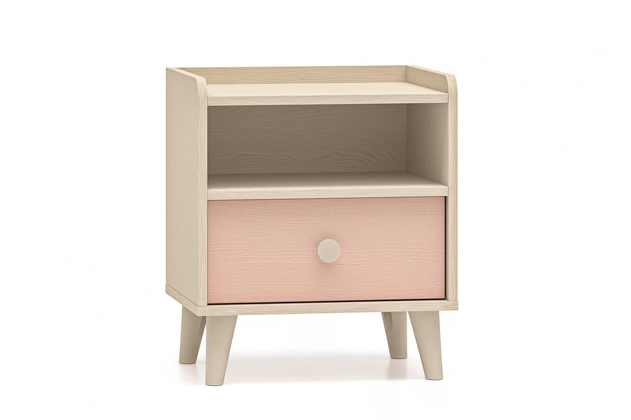 Detský nočný stolík Marla 45 cm - púštny piesok / ružová Nočný Stolík Marla 45 cm - piasek pustyni / millenial pink