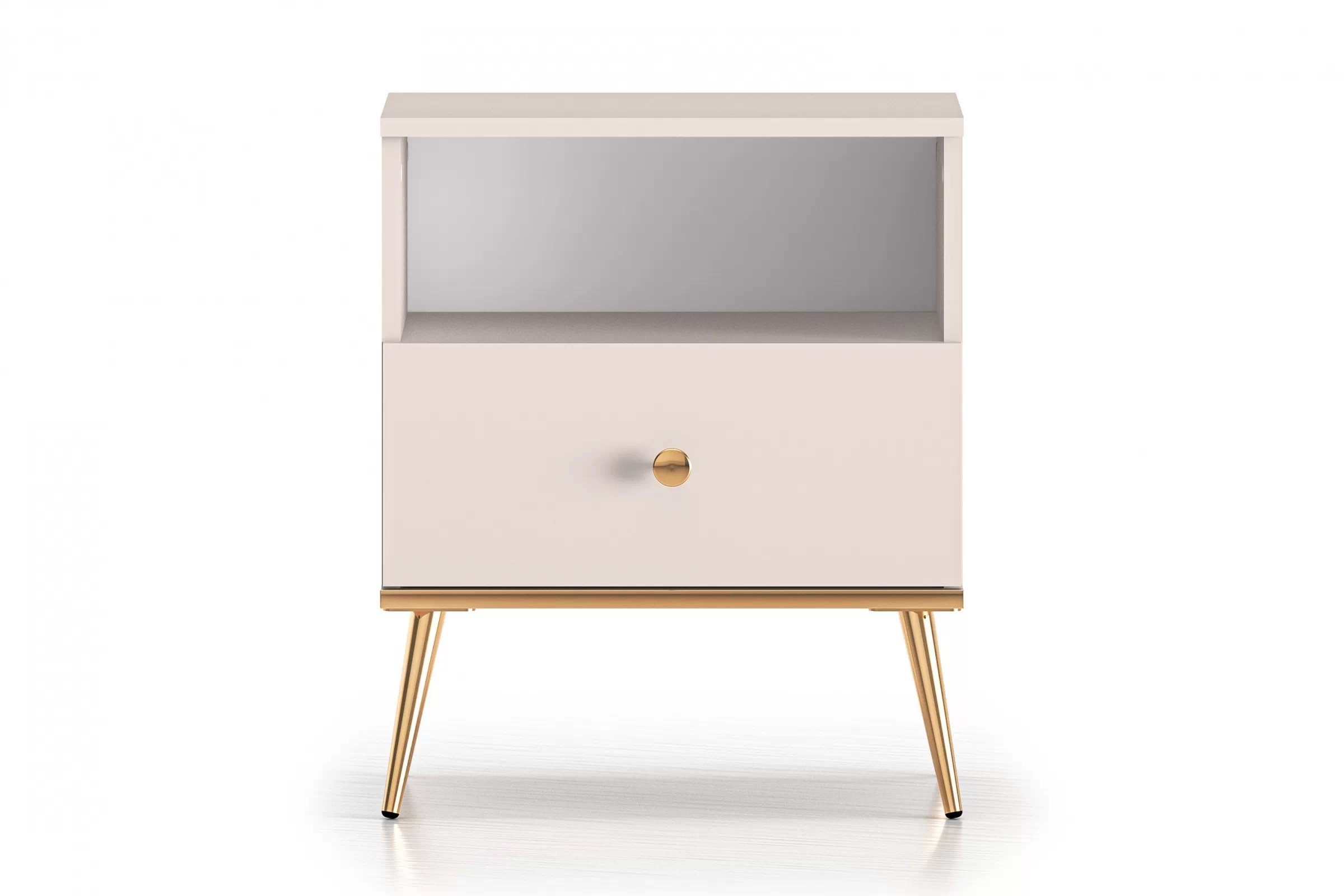 Nočný stolík Narelli 06 50 cm - kašmír / zlaté nožičky Nočný Stolík Narelli 06 - 50 cm - kašmír / zlote nožičky