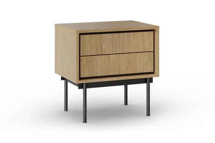 Noční stolek Rocco 53 cm s zásuvkami - dub baltic diune / černý