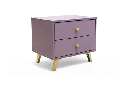 Nočný stolík Siena s dvoma zásuvkami 54 cm - slivka