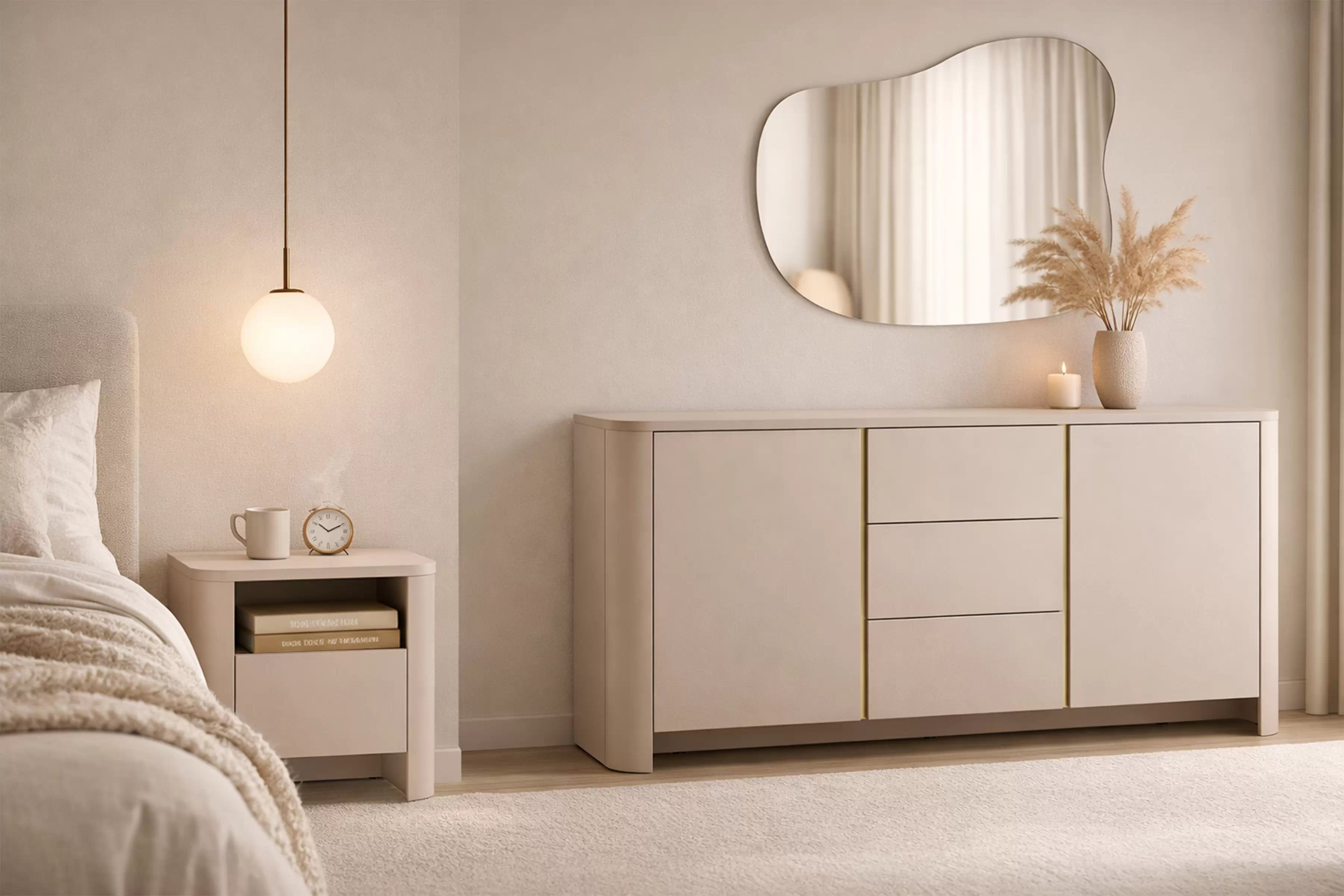 Nočný stolík Sorrenti 58 cm - kašmírová Nočný Stolík Sorrenti 58 cm - kašmír