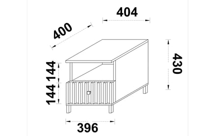 Nočný stolík Tonis 40 cm - čierny mat Nočný Stolík Tonis 40 cm - Čierny mat