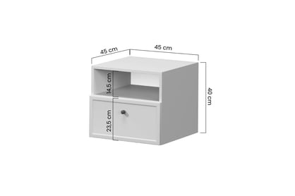 Závěsný noční stolek Lorini 45 cm - kašmírová / zlatá úchytka T-bar Noční stolek závěsná Lorini z szuflada 45 cm - kašmír / zlatá uchwyt T-bar