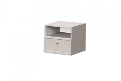 Závesný nočný stolík Lorini so zásuvkou 45 cm - kašmír / zlatá úchytka Nočný Stolík závesná Lorini z szuflada 45 cm - kašmír / zlaté Úchytka
