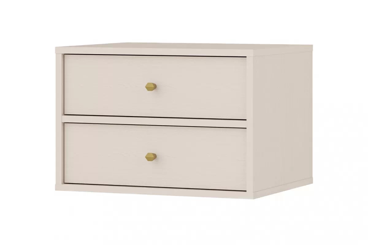 Nočný stolík závesná Lotina IV 2S so zásuvkami 52 cm - Béžová Pieskový Nočný Stolík závesná Lotina IV 2S so zásuvkami 52 cm - Béžová Pieskový