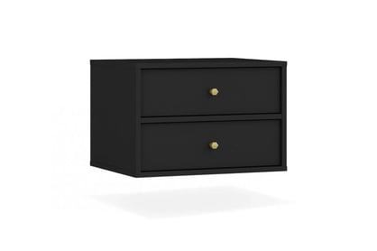 Nočný stolík závesná Lotina IV 2S so zásuvkami 52 cm - čierny grafit