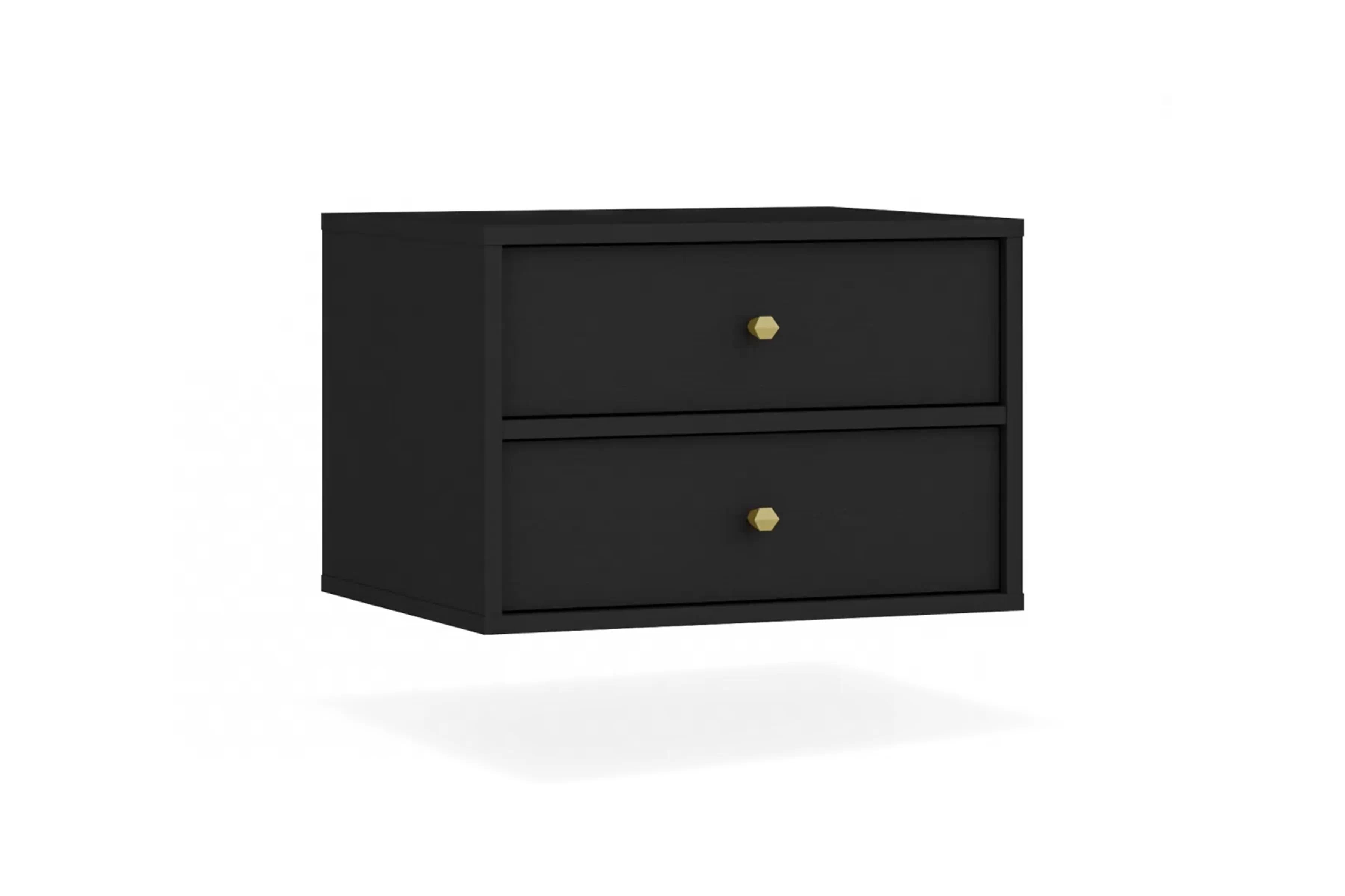 Nočný stolík závesná Lotina IV 2S so zásuvkami 52 cm - čierny grafit Nočný Stolík závesná Lotina IV 2S so zásuvkami 52 cm - Čierny grafit