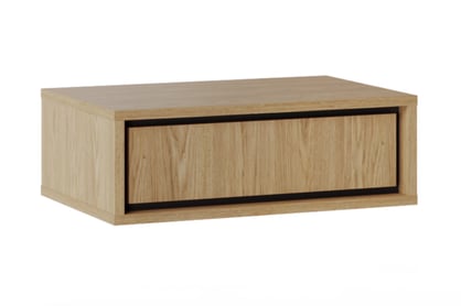 Závěsná noční skříňka Rocco 53 cm s šuplíkem - dub baltic diune / černá