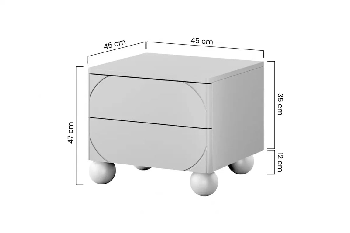 Nočný stolík Sonatia II 45 cm - burgundová Nočný Stôlík