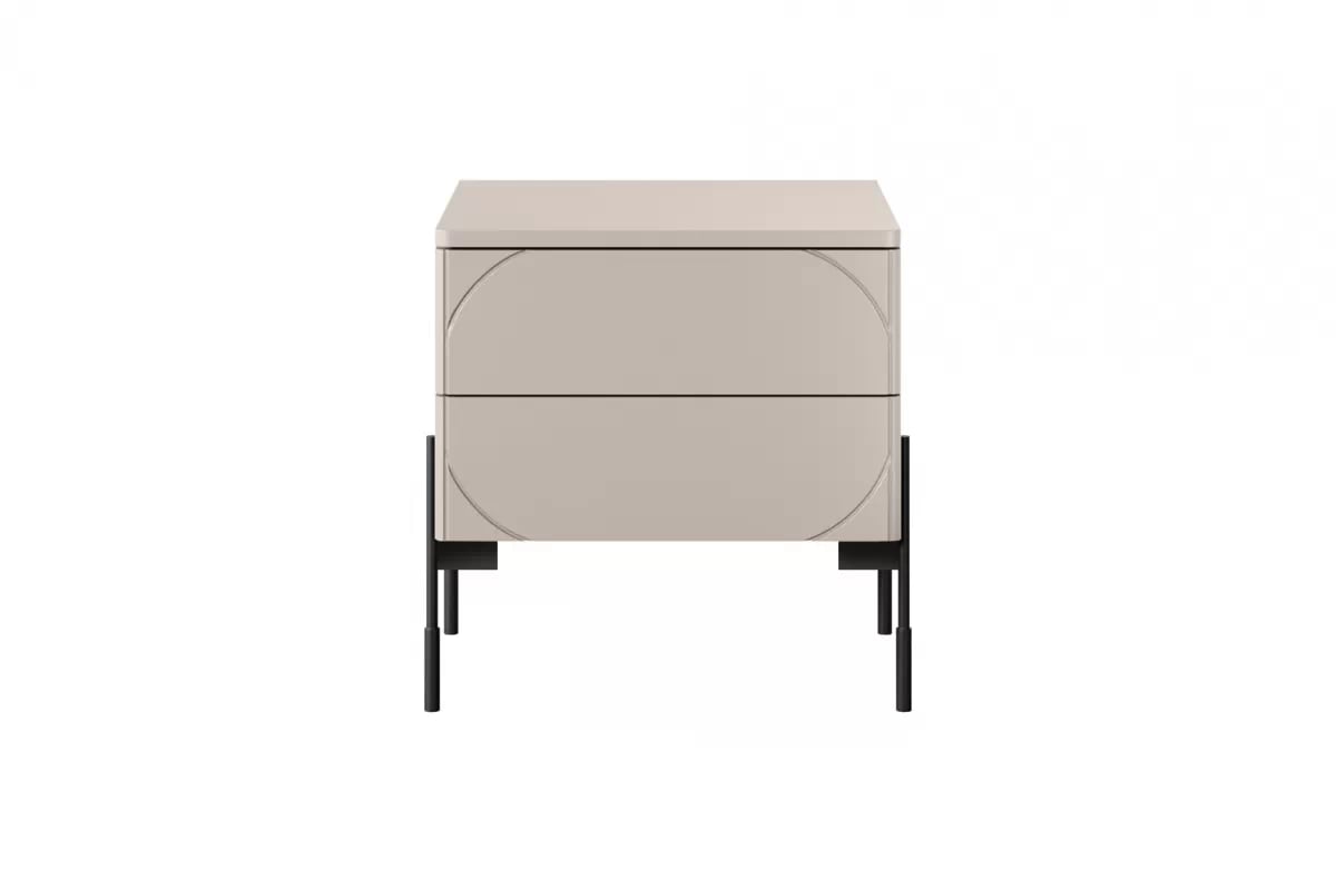 Noční stolek Sonatia 45 cm - kašmír Noční stolek na kovových nohách