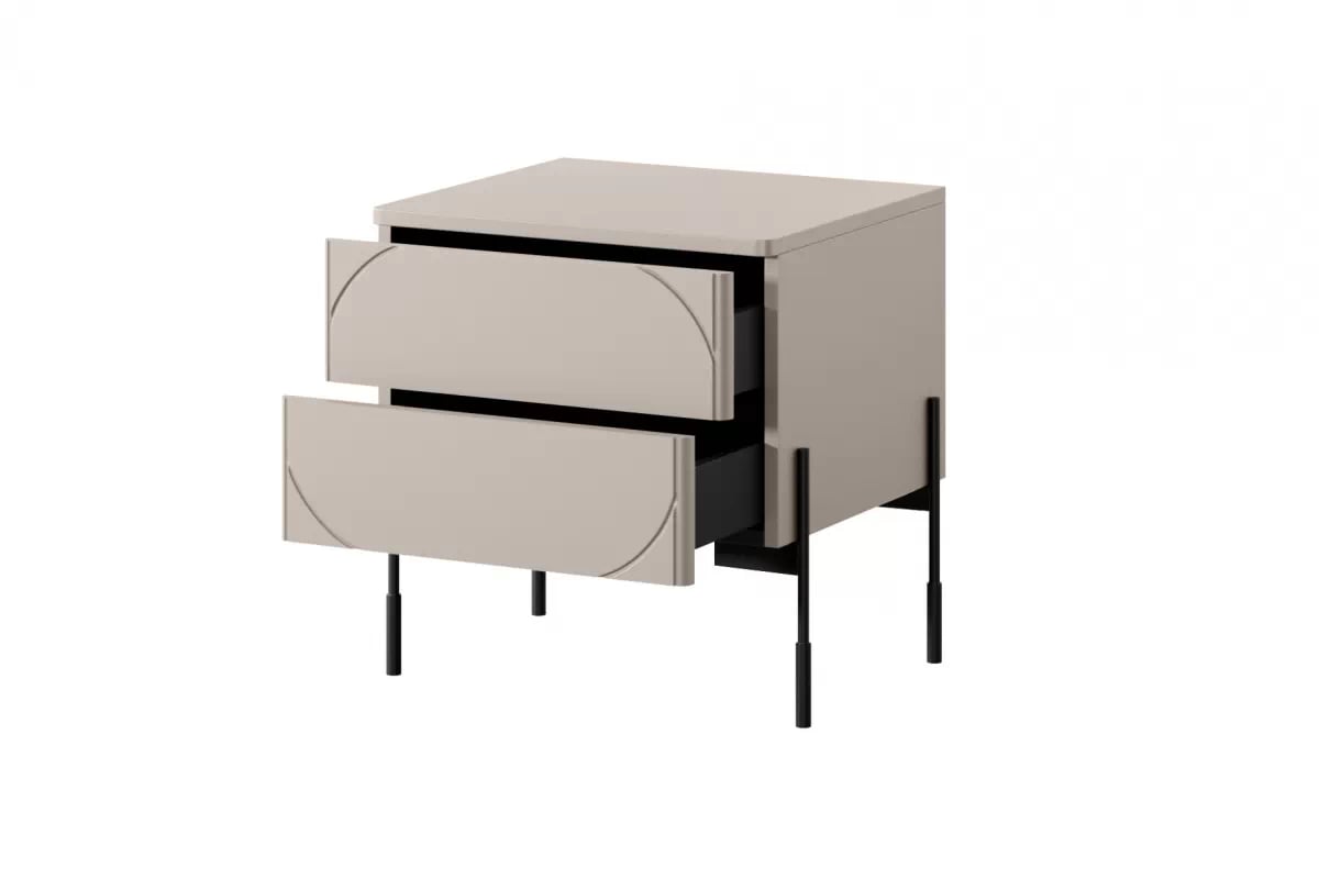 Noční stolek Sonatia 45 cm - kašmír Noční stolek se zásuvkami