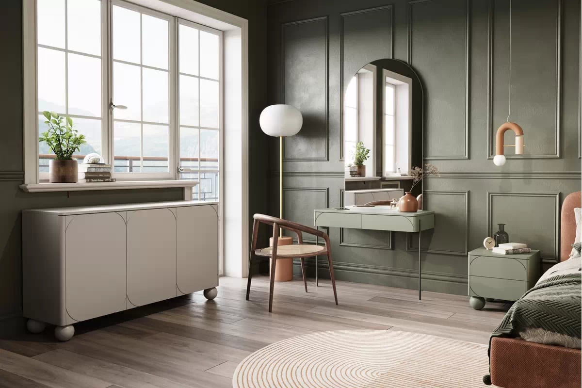 Nočný stolík Sonatia II 45 cm - olivová Nočný Stôlík do spálne