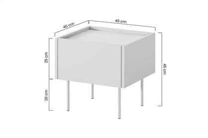 Nočný stolík so zásuvkou Desin 45 cm - kašmírová / dub nagano Nočný Stôlík so zásuvkou Desin 45 1SZ - kašmír / Dub nagano - Rozmery