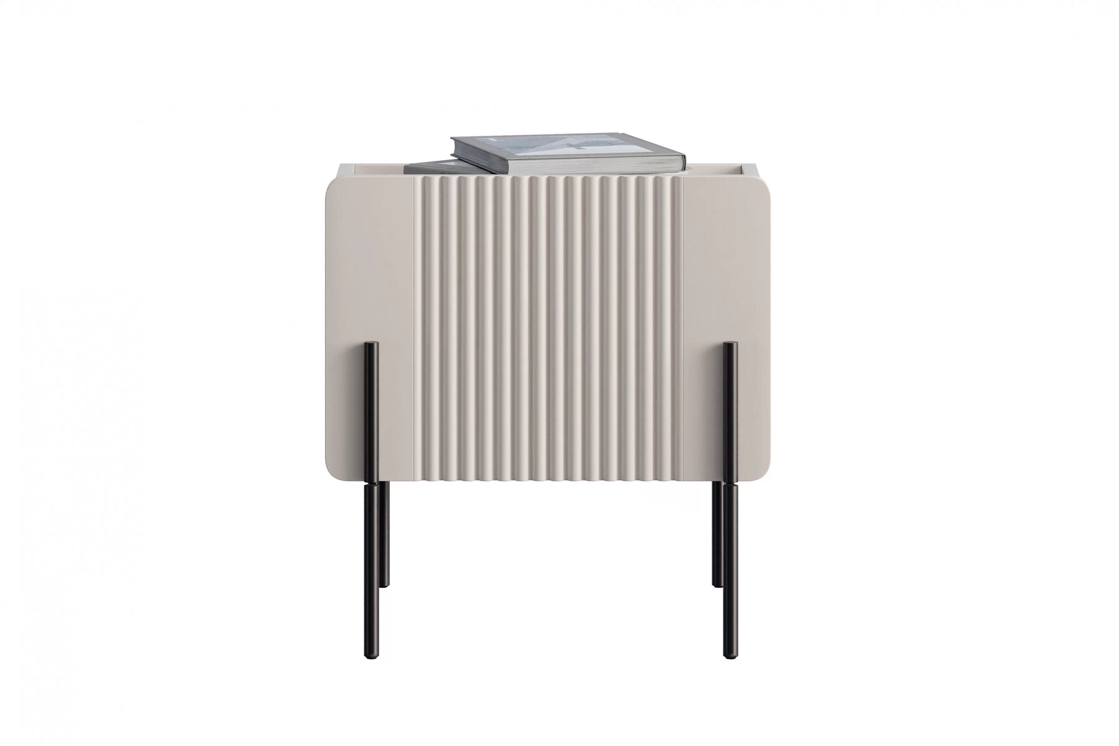 Nočný stolík Malmi 45 cm - kašmírová / crema bianca / čierna Nočný Stolík z szuflada Malmi 45 cm - kašmír / crema bianca / čierny nozki