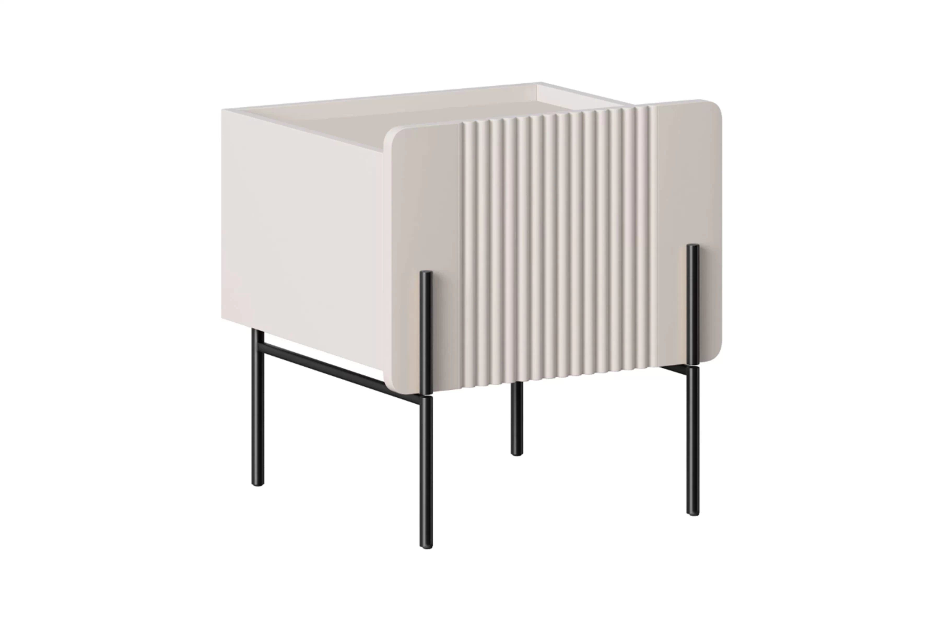 Nočný stolík Malmi 45 cm - kašmírová / čierna Nočný Stolík z szuflada Malmi 45 cm - kašmír / čierny nozki