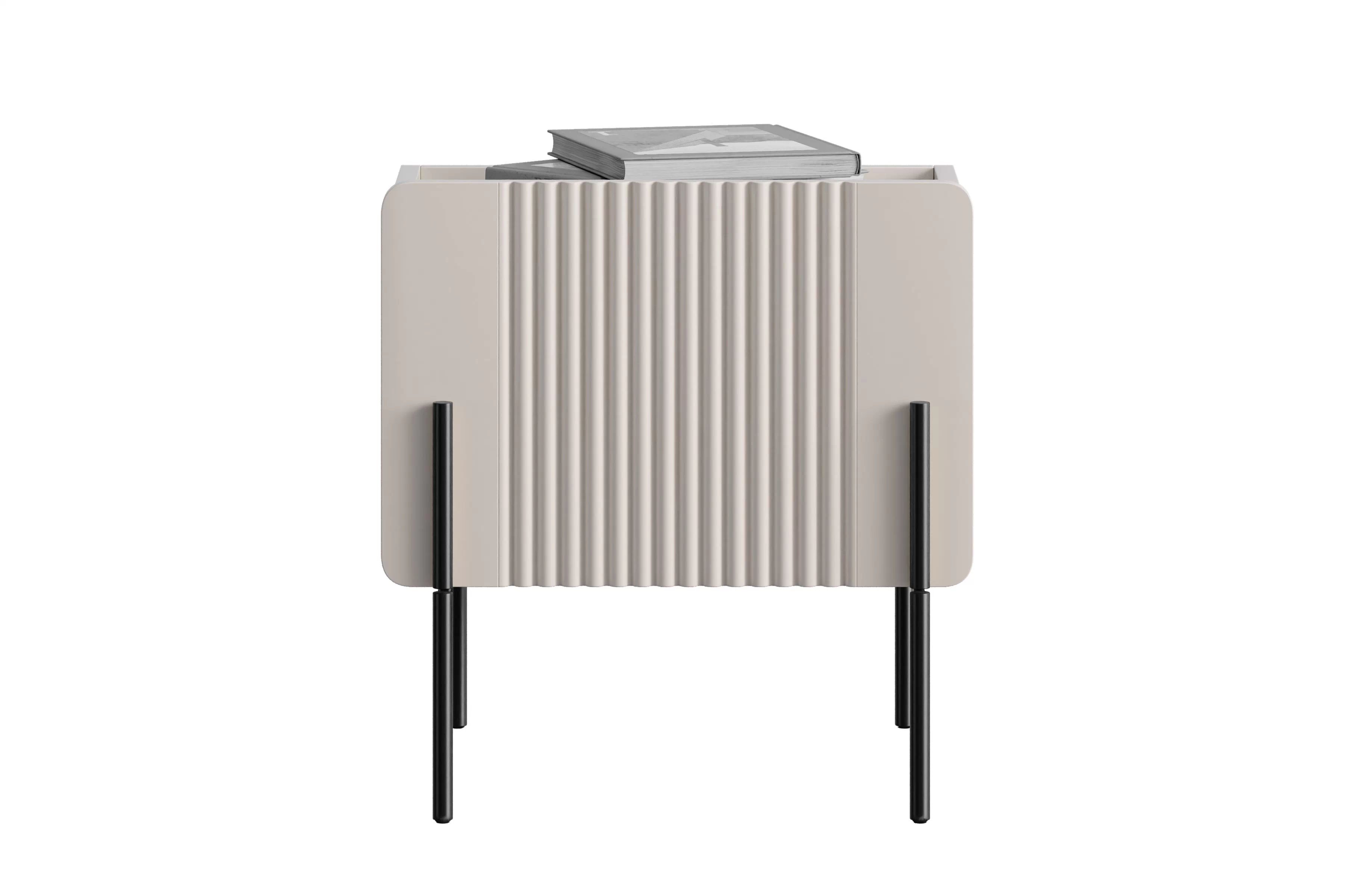 Nočný stolík Malmi 45 cm - kašmírová / čierna Nočný Stolík z szuflada Malmi 45 cm - kašmír / čierny nozki