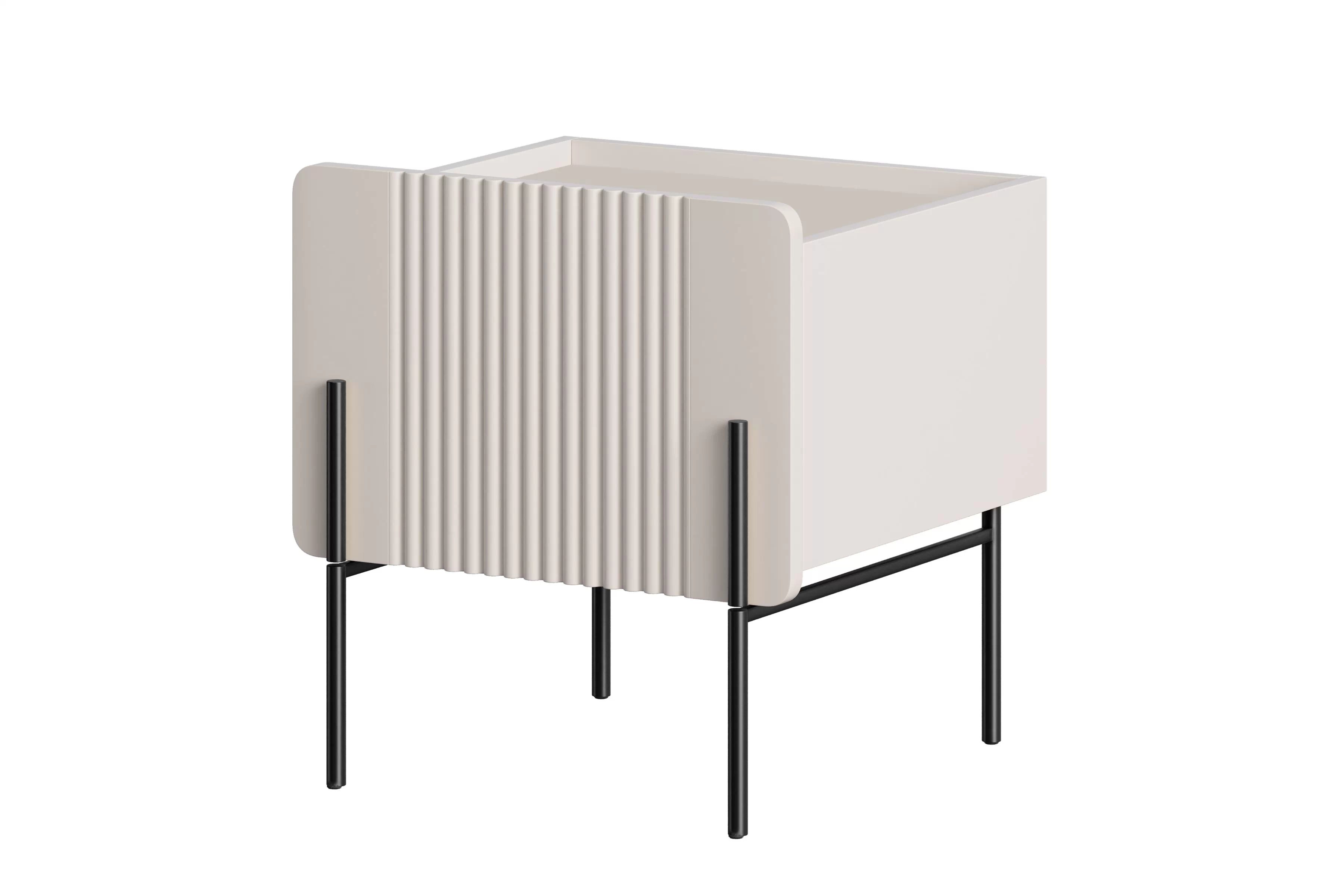 Nočný stolík Malmi 45 cm - kašmírová / čierna Nočný Stolík z szuflada Malmi 45 cm - kašmír / čierny nozki