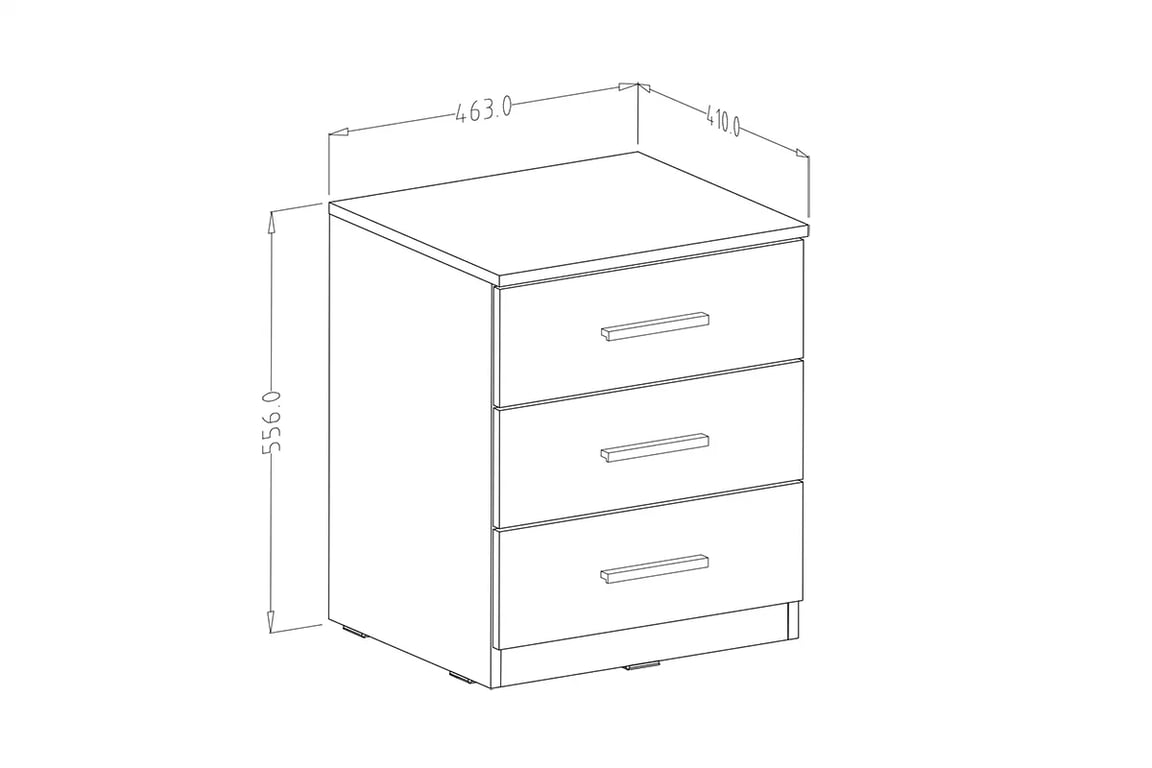 Nočný stolík Galaxy 22 so zásuvkami 47 cm - abisko ash Nočný stolík so zásuvkami Galaxy 22 - abisko ash - Rozmery